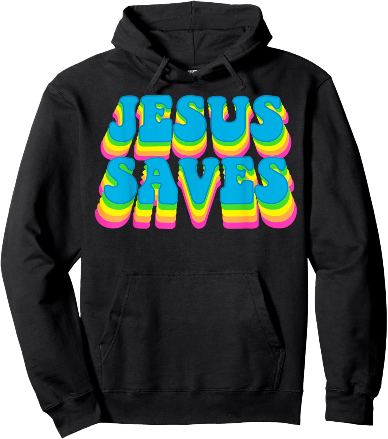 Groovy Jesus Saves Christian 70's Hippie Hoodie - Hoodie | Black