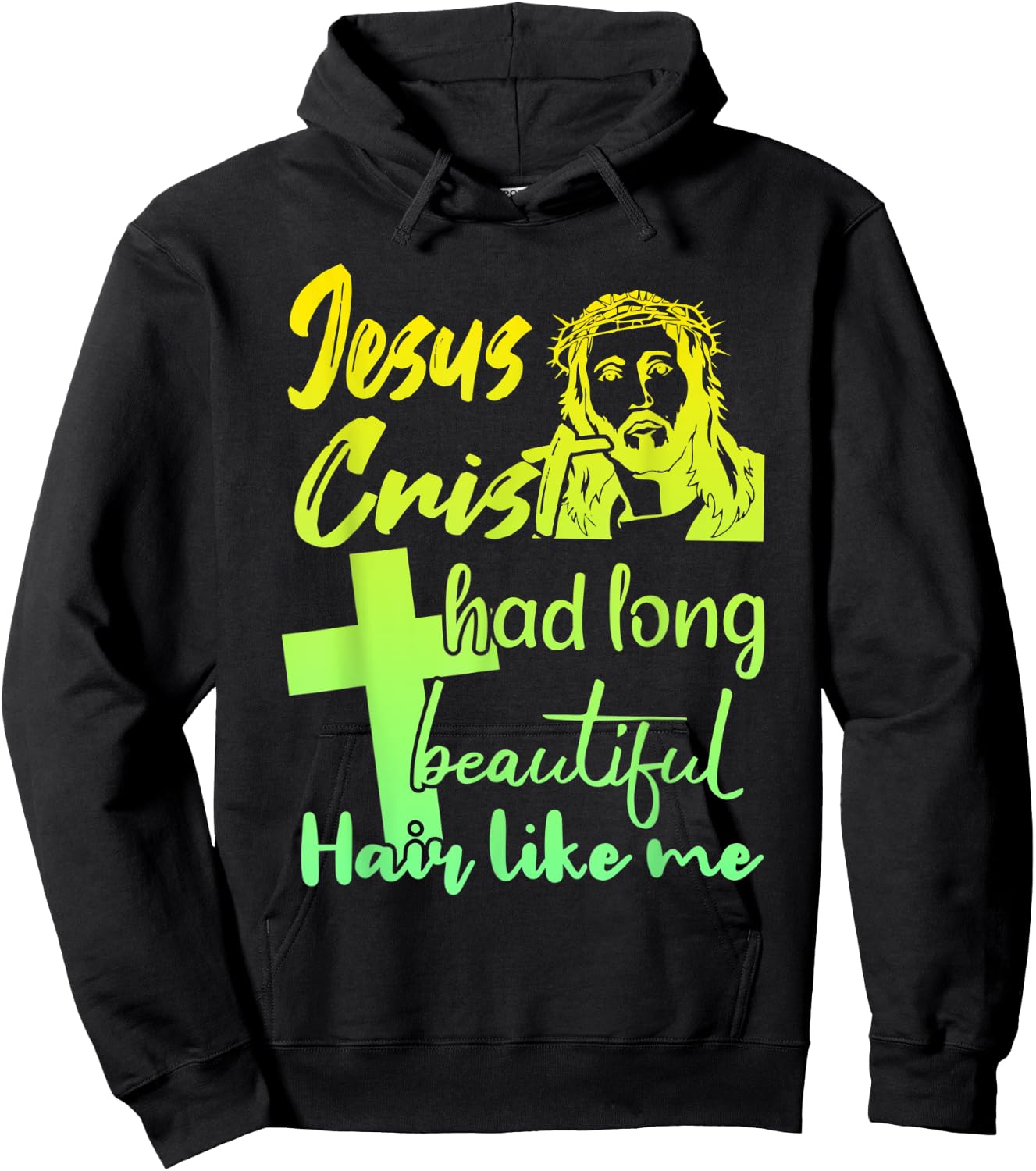 Man with long hair Hoodie - Hoodie | Black