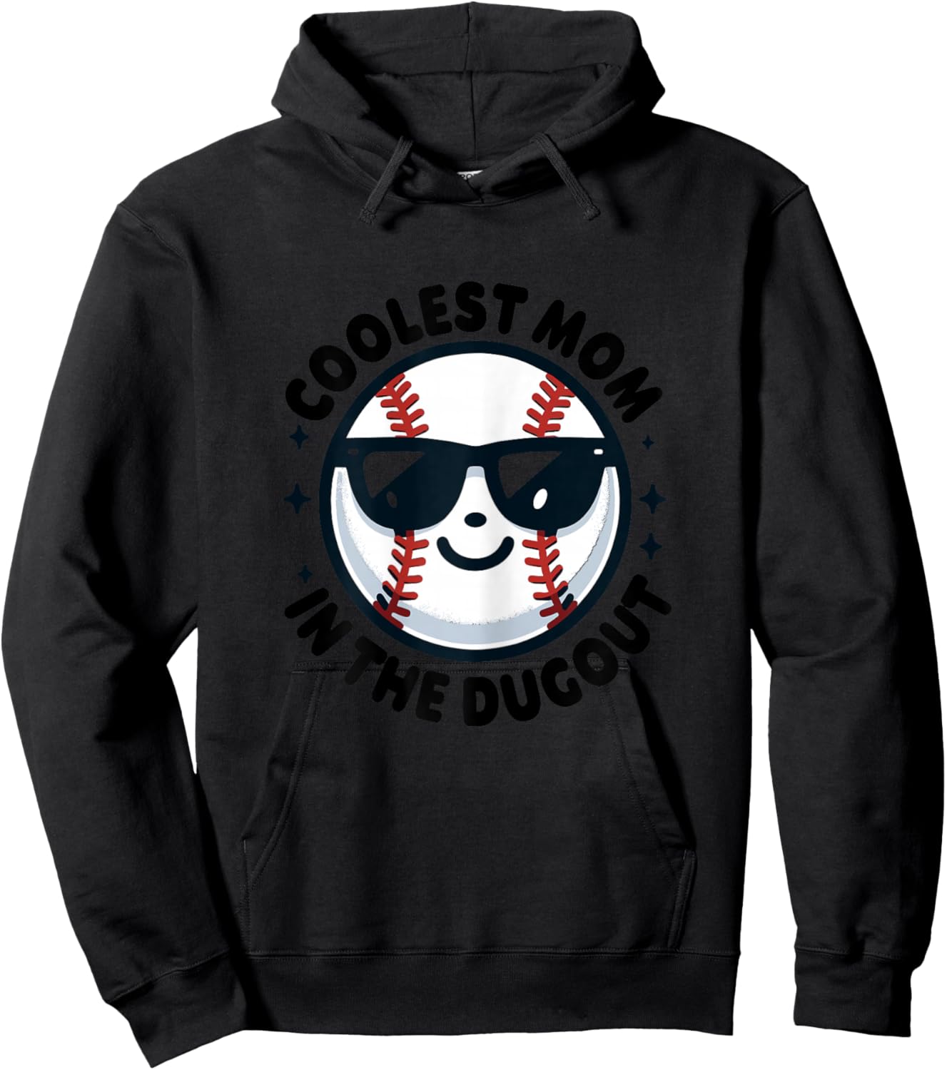 Coolest Mom in the Dugout Shirt Dugout Mom Shirt Baseball Hoodie - Hoodie | Black