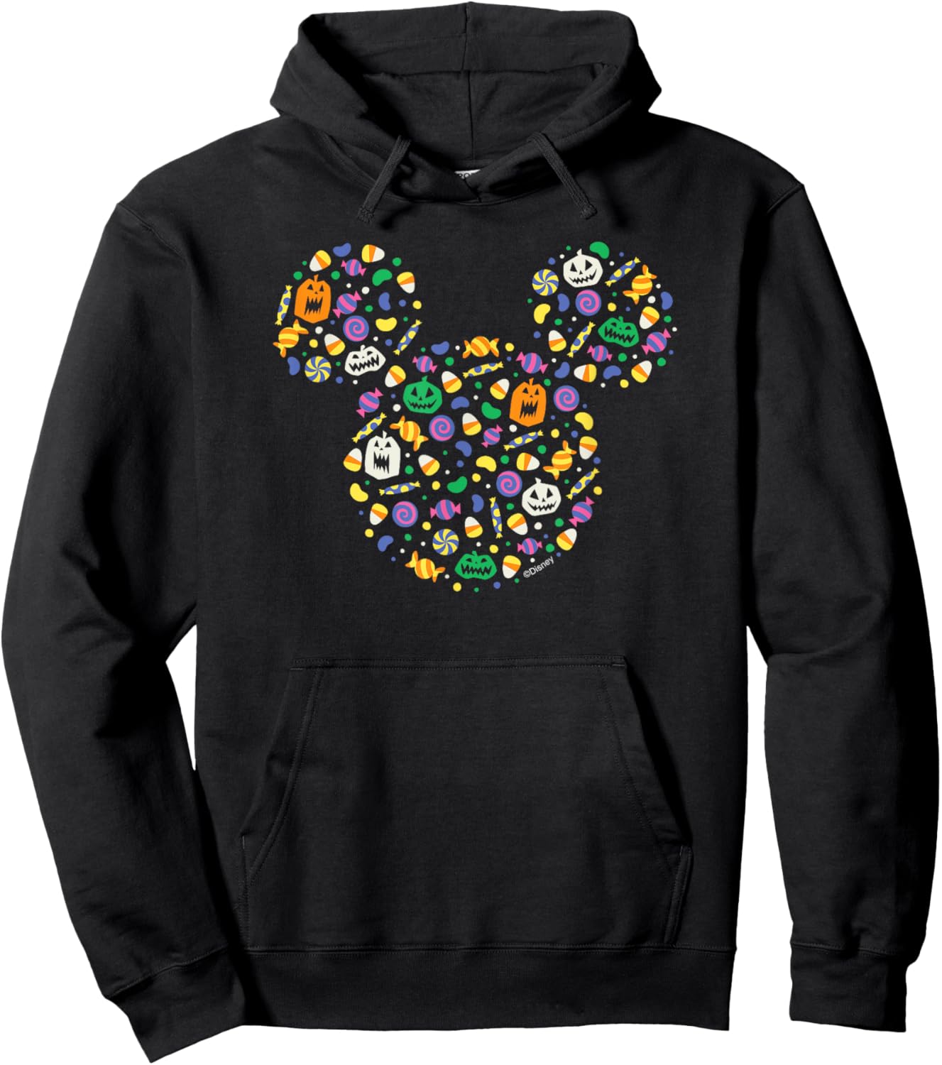 Disney Mickey Mouse Halloween Head Icon Pumpkins and Candy Hoodie - Hoodie | Black