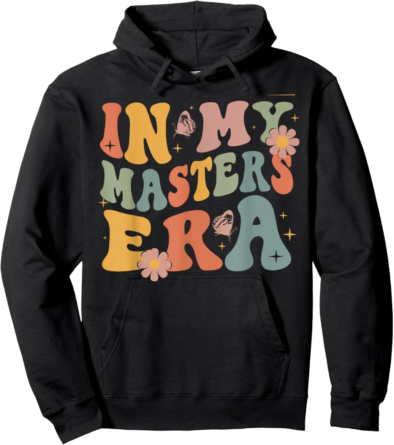 Retro Groovy In My Master's Degree Era Graduation Master Hoodie - Hoodie | Black