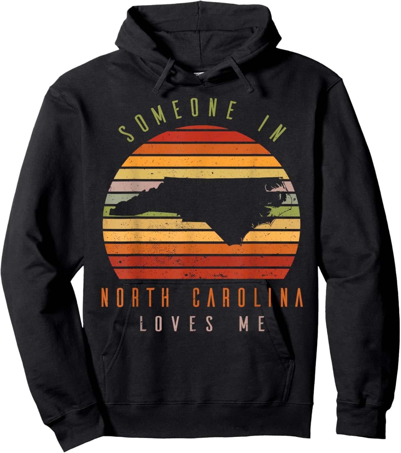 Someone In North Carolina Loves Me Vintage State Retro Hoodie - Hoodie | Black
