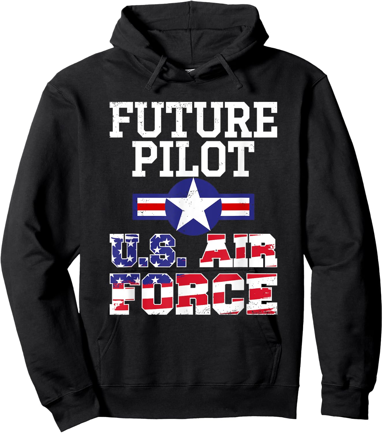 US Air Force Future Pilot Vintage silhouette T shirt Hoodie - Hoodie | Black