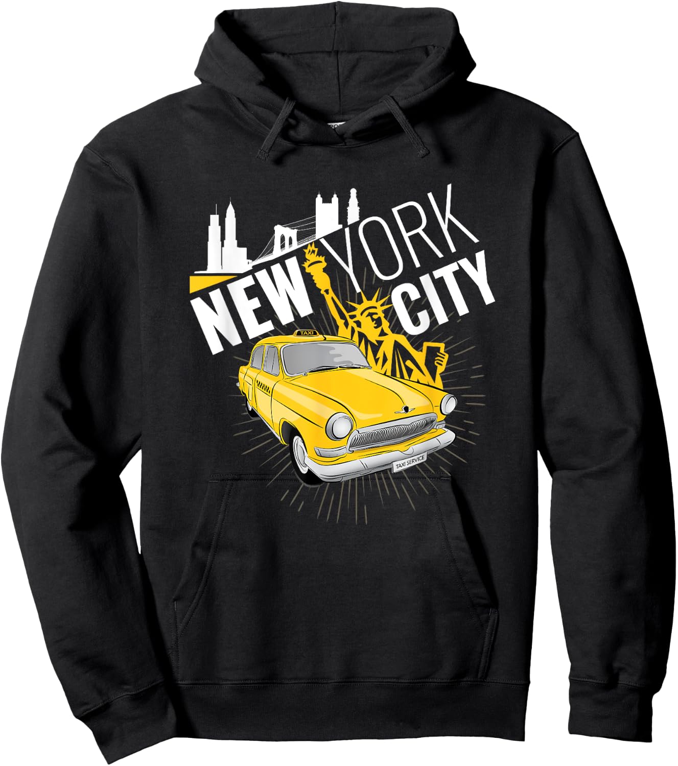 NYC New York Yellow Cab Taxi Gift Shirt Men Women Kids Hoodie - Hoodie | Black
