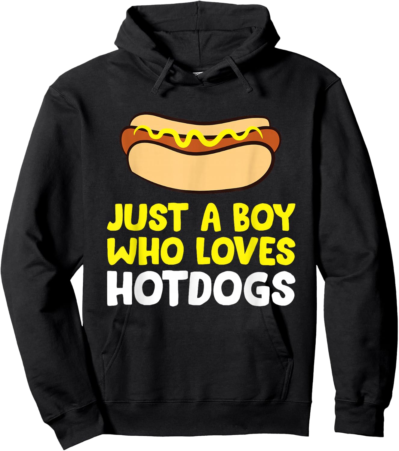 Just a Boy Who Loves Hot Dogs Funny Hot Dog Hoodie - Hoodie | Black