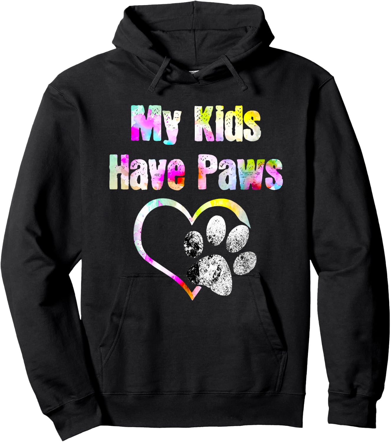 My Kids Have Paws Funny Gift Dog Cat Lovers Hoodie - Hoodie | Black