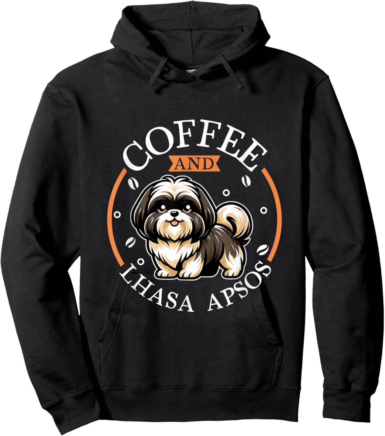 Coffee and Lhasa Apso Hoodie - Hoodie | Black