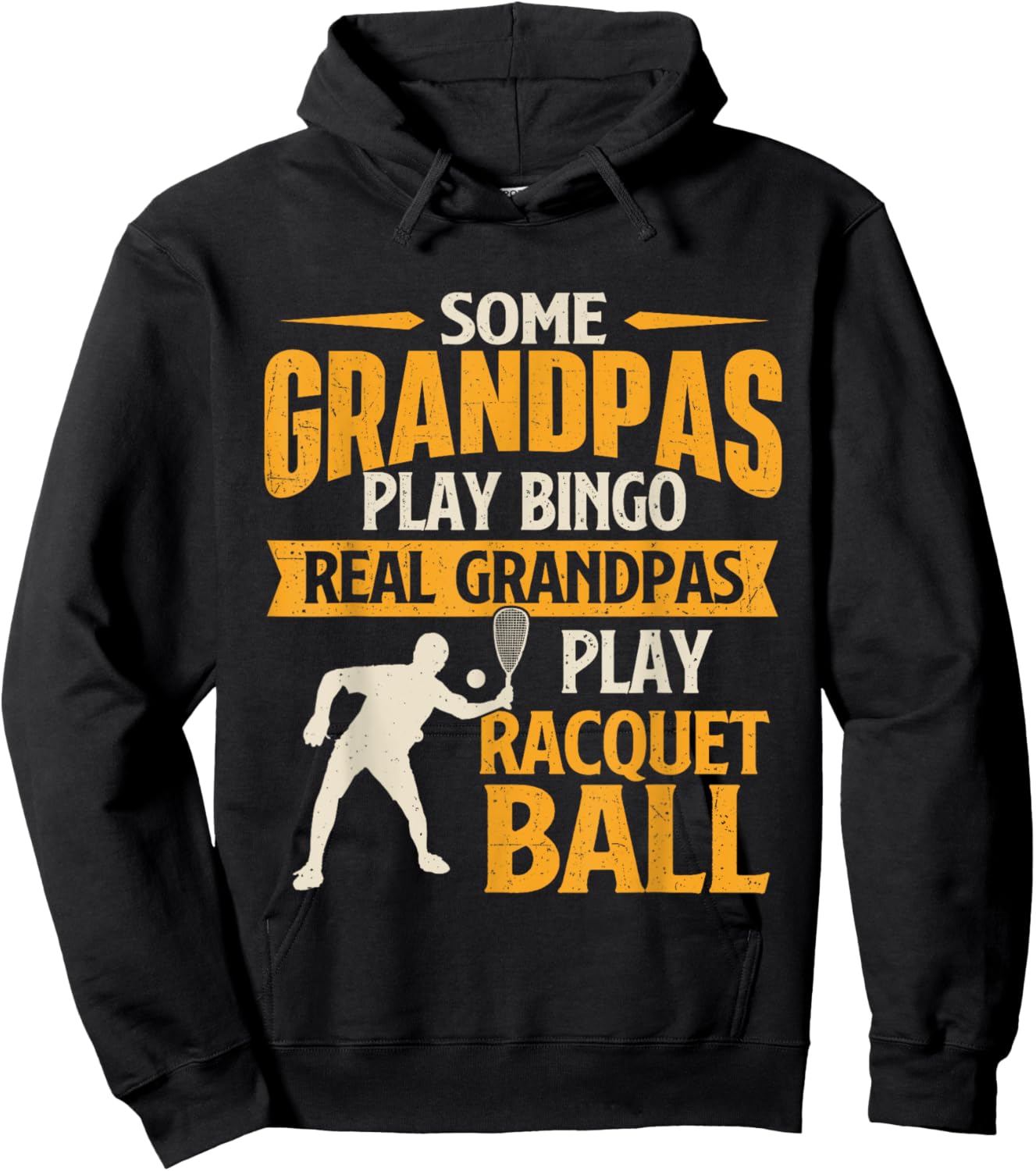 Real Grandpas Play Racquet Ball - Sports Game Lover Hoodie - Hoodie | Black