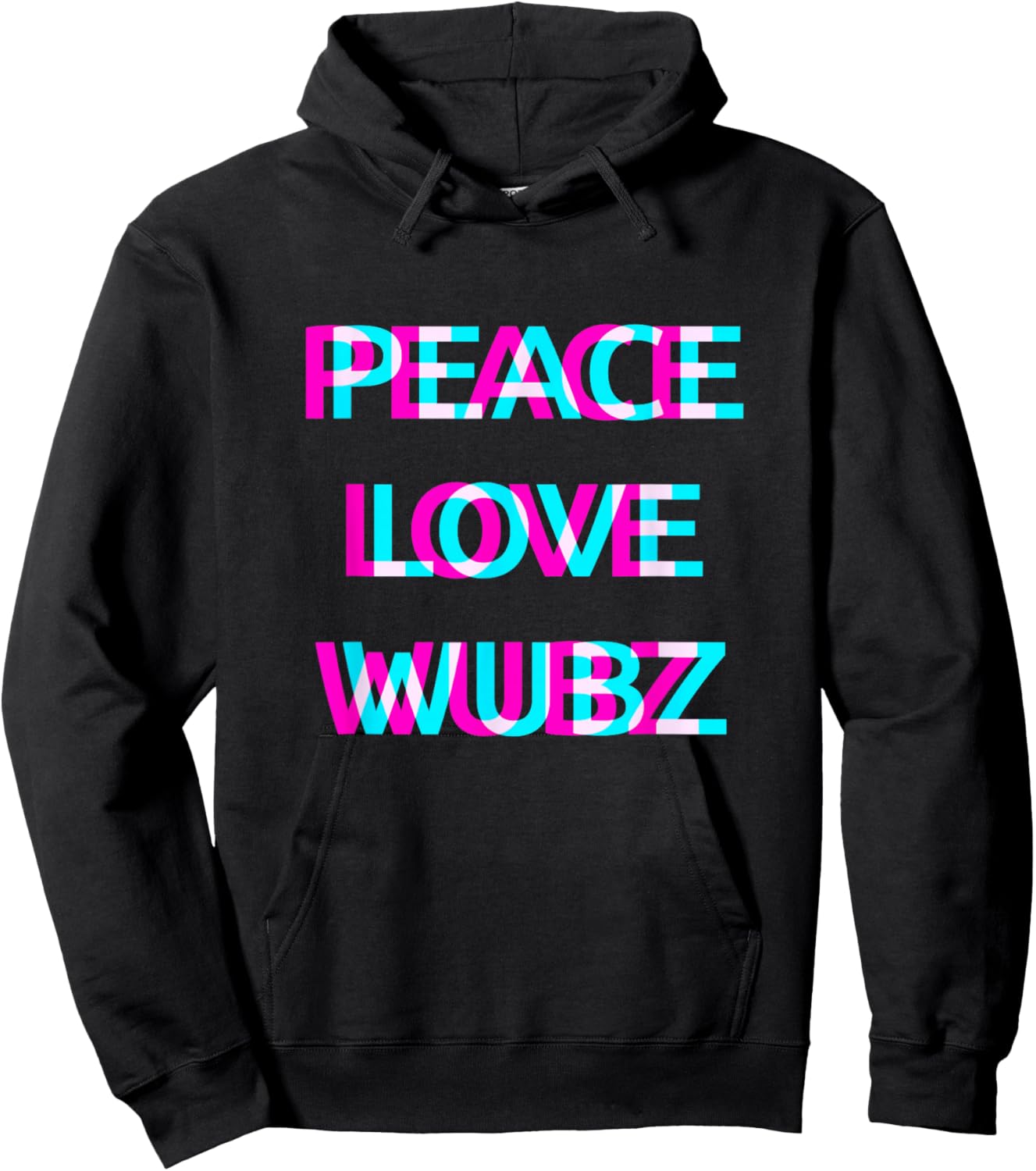 Peace Love And Wubz EDM Rave Wear Techno Festival Raver Hoodie - Hoodie | Black