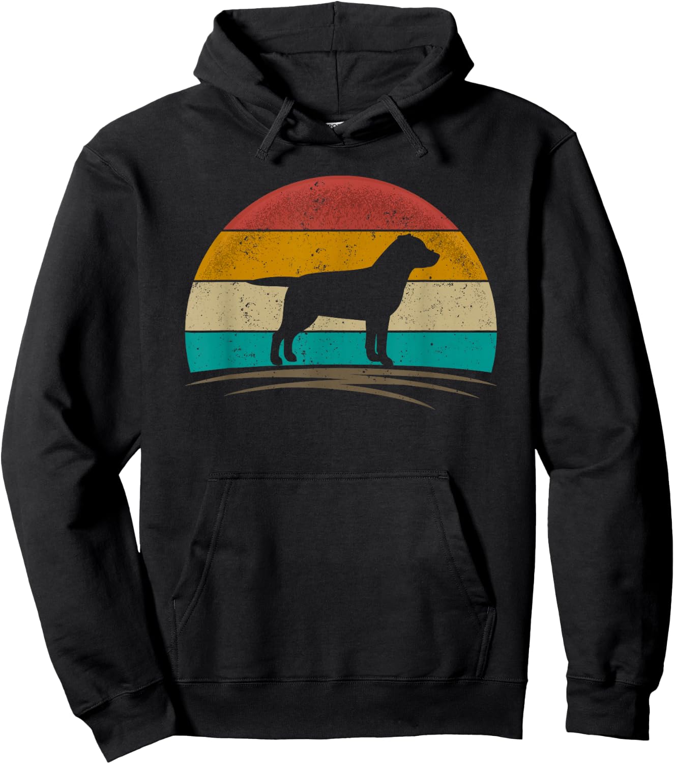 Labrador Retriever Dog Retro Labrador Lover Pet Lab Mom Dad Hoodie - Hoodie | Black