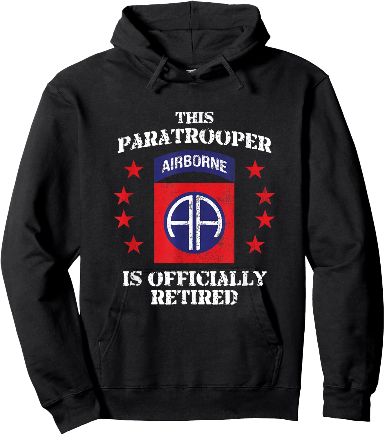 Retired 82nd Airborne Division Paratrooper Hoodie - Hoodie | Black