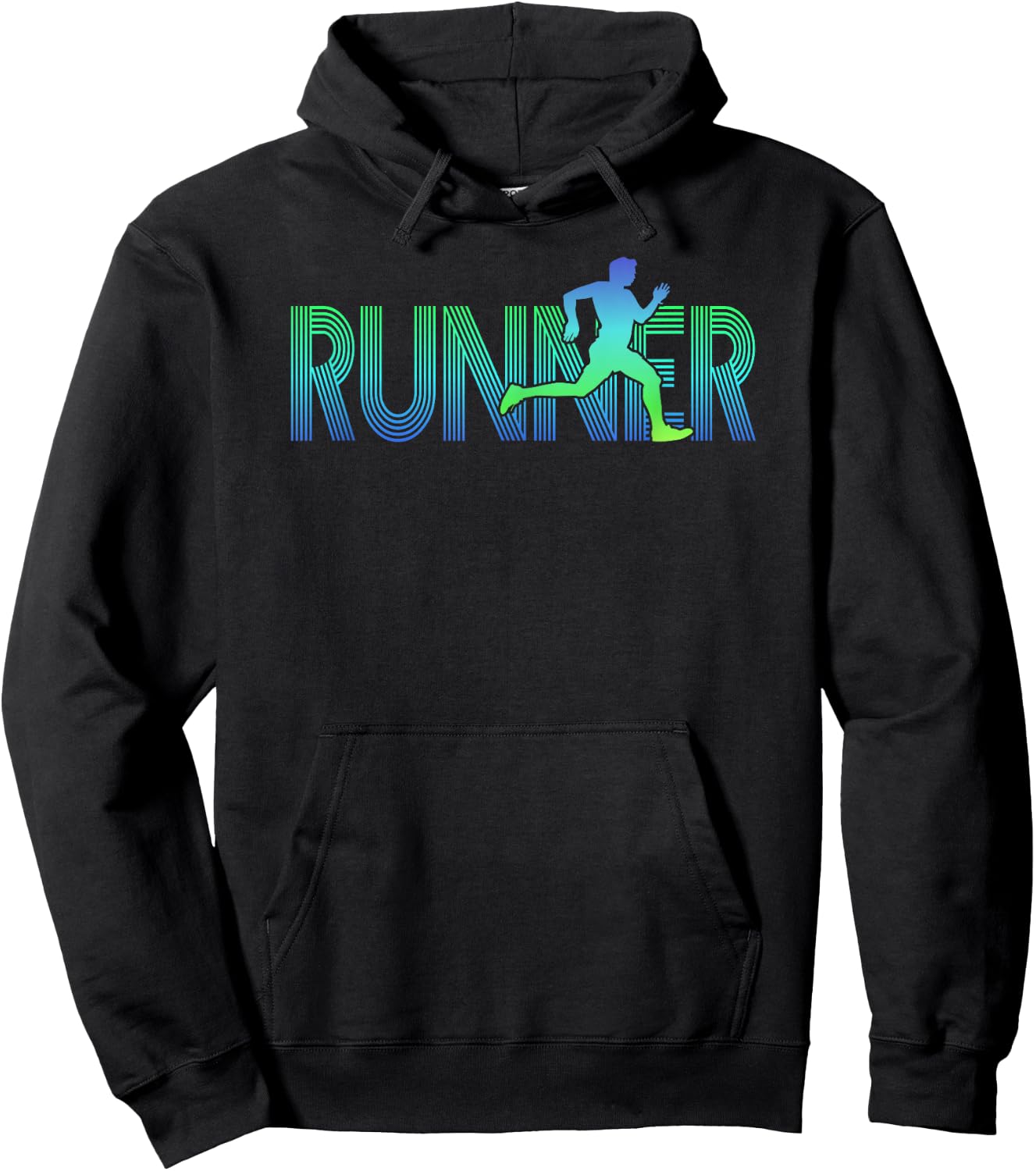 Runner Track & Field Cross Country Marathon Running Graphic Hoodie - Hoodie | Black