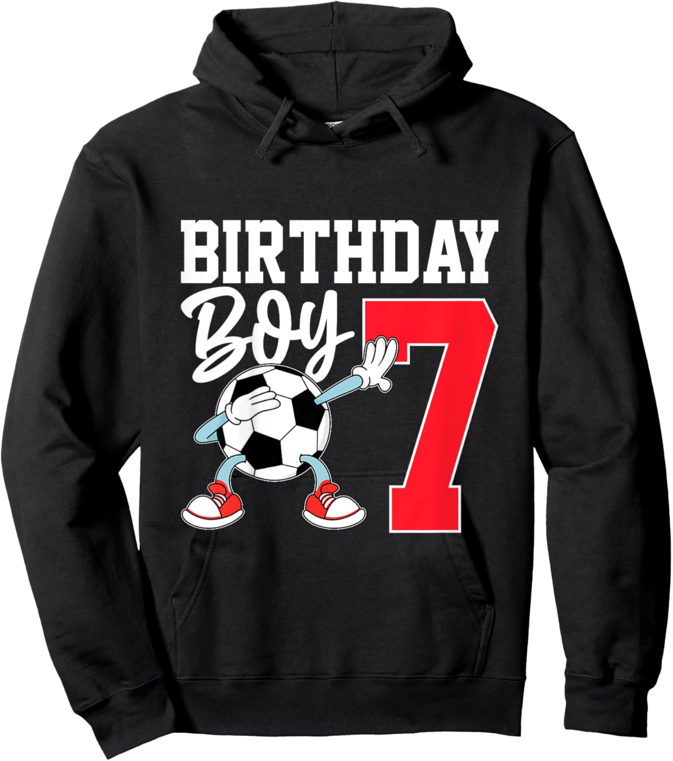 Kids 7th Birthday Shirt Boy Soccer Kids Football Seven 7 Year Old Hoodie - Hoodie | Black