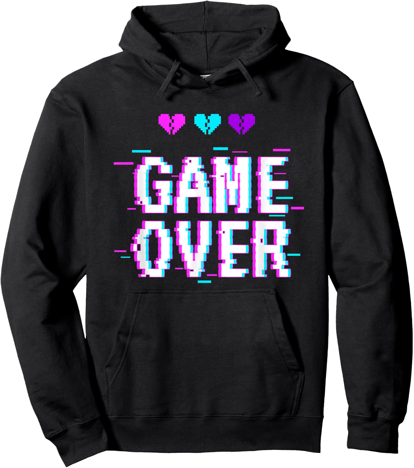 Vaporwave Aesthetic Style Game Over Yami Kawaii Pastel Goth Hoodie - Hoodie | Black