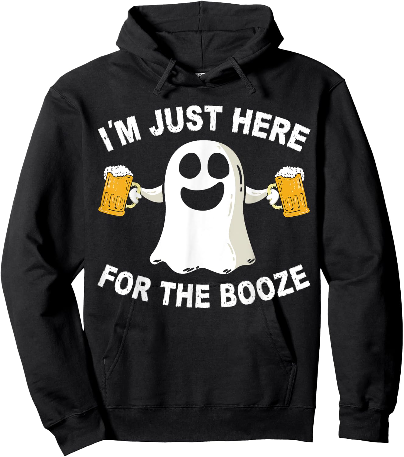 Drinking Halloween Costume Men I'm Just Here for The Booze Hoodie - Hoodie | Black