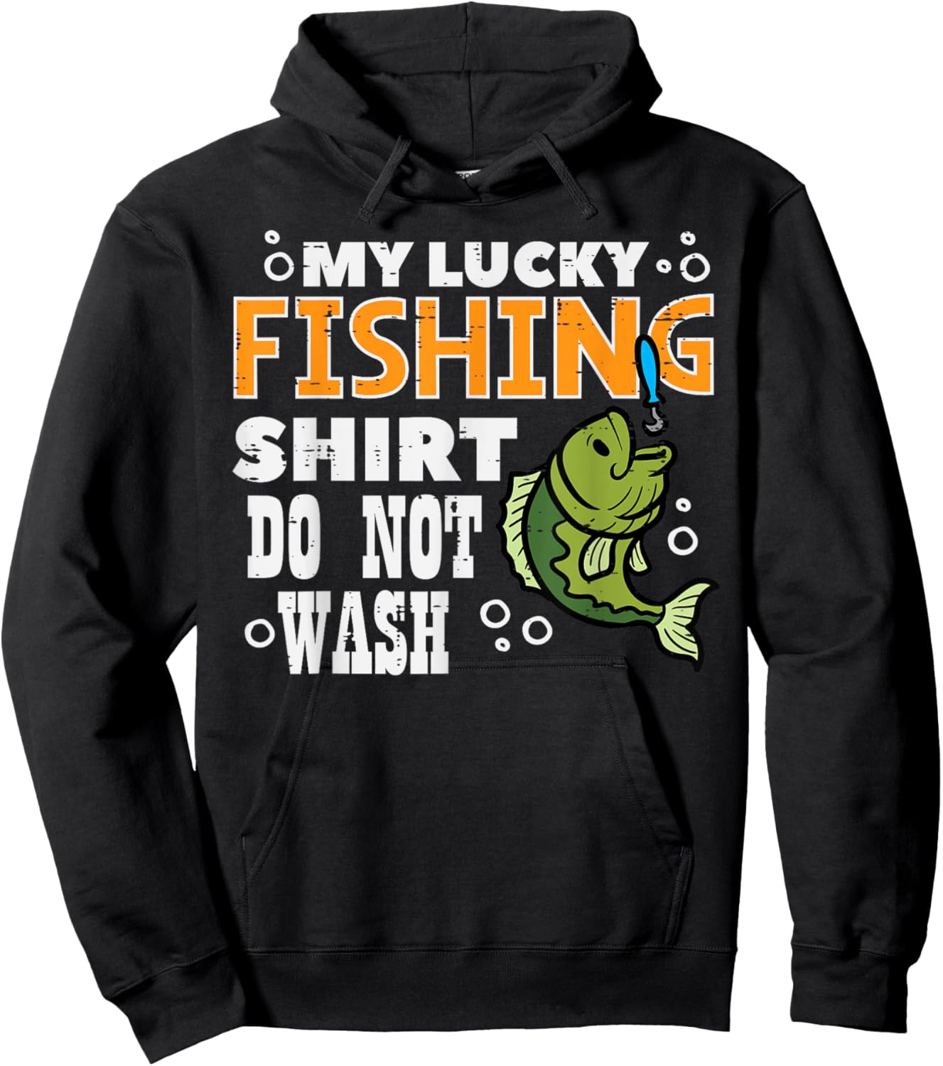 My Lucky Fishing Shirt Do Not Wash Funny Fish Angling Men Hoodie - Hoodie | Black