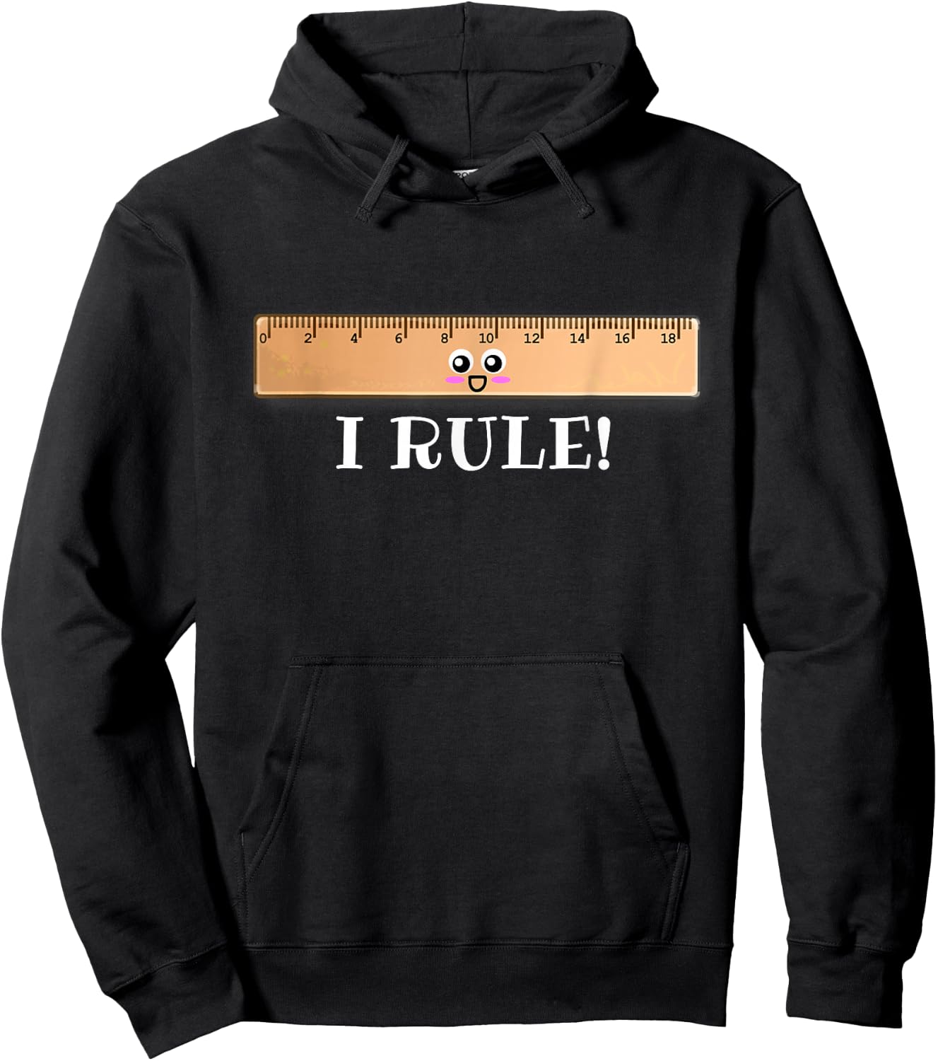 I Rule - Cute Ruler Pun Hoodie - Hoodie | Black