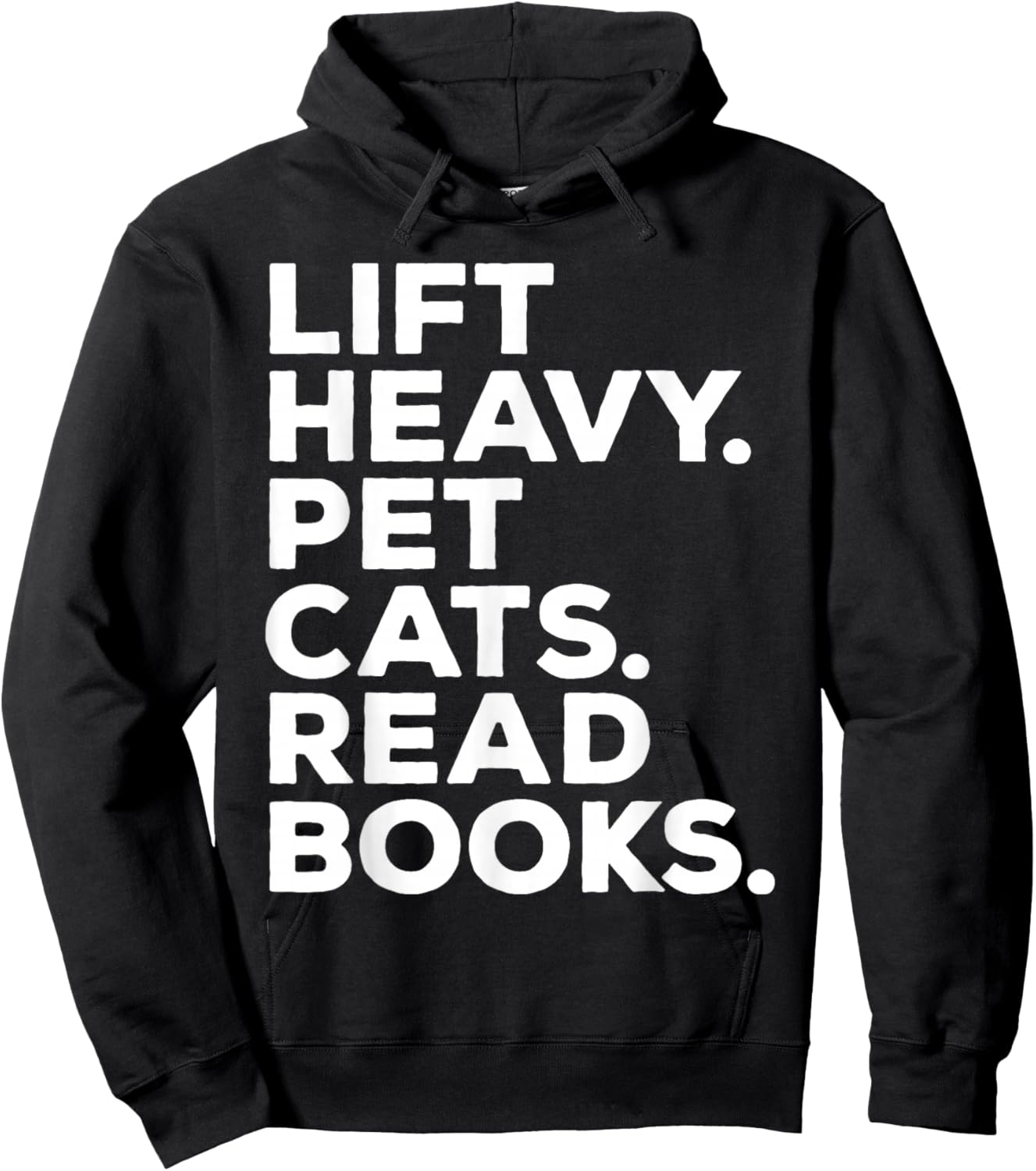 Lift Heavy Pet Cats Read Books Gym Workout Weight Lifter Hoodie - Hoodie | Black