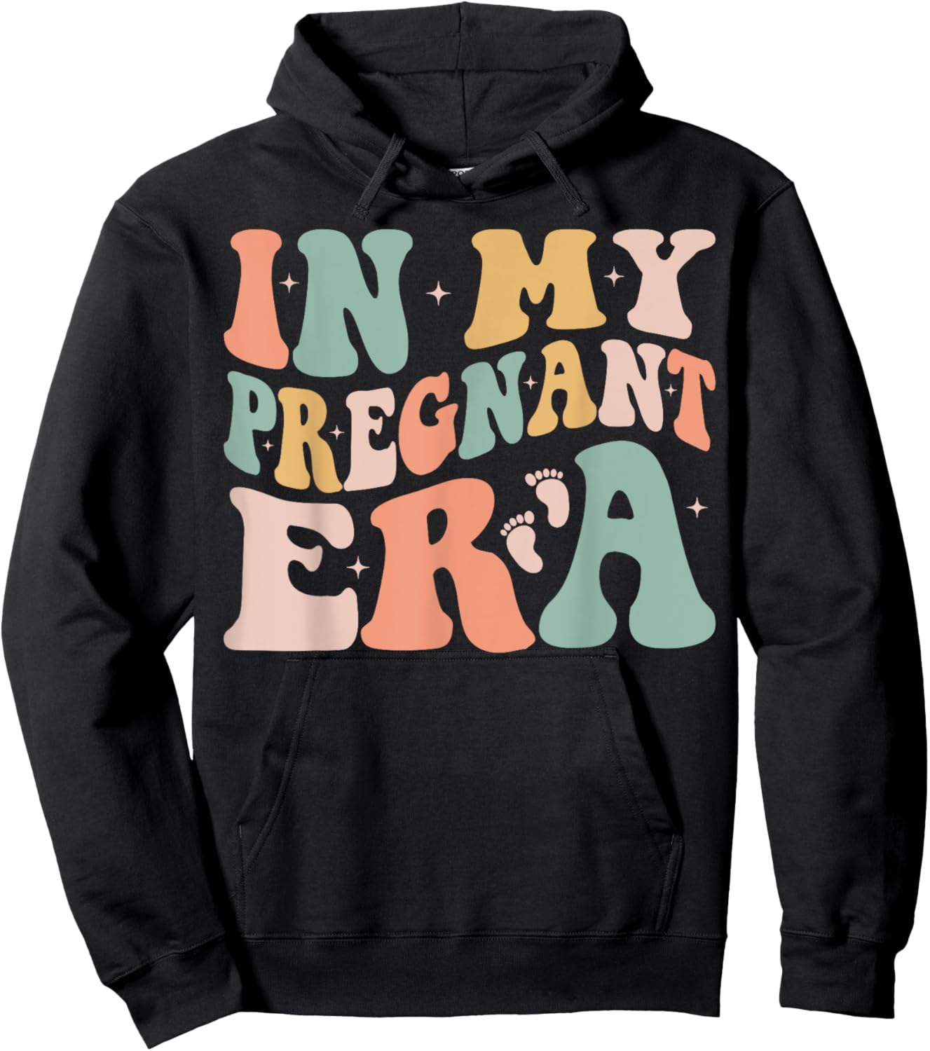 In My Pregnant Era Funny Pregnancy Announcement Pregnant Hoodie - Hoodie | Black