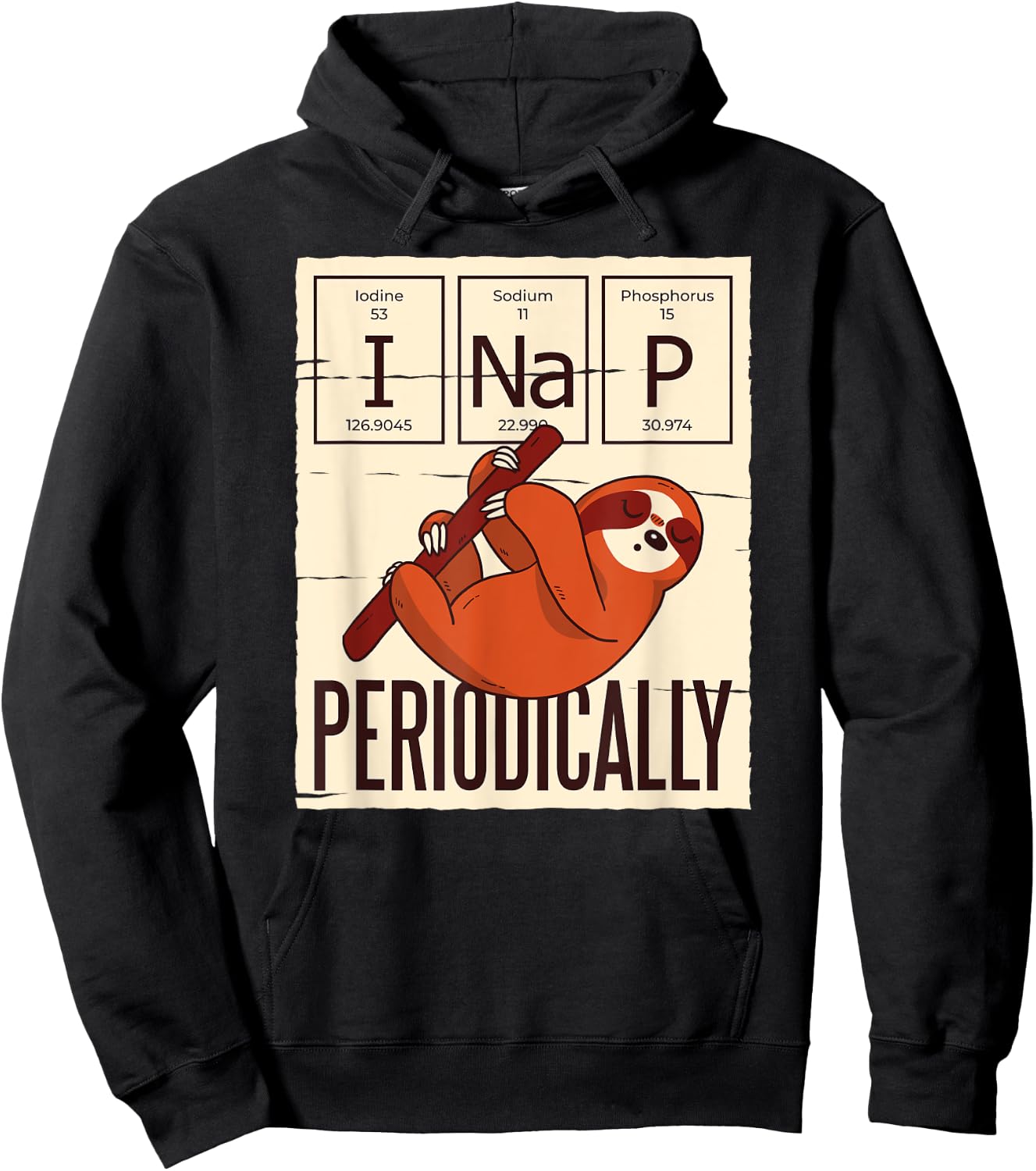 Funny Science Sloth Pajama for Sloth Lovers and Nerds Hoodie - Hoodie | Black