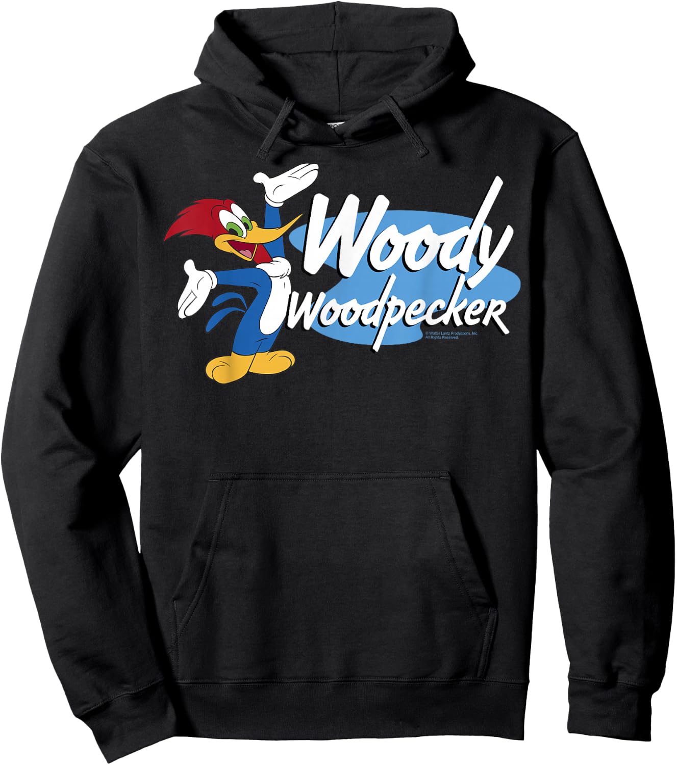 Woody Woodpecker Large Bold Logo Portrait Hoodie - Hoodie | Black