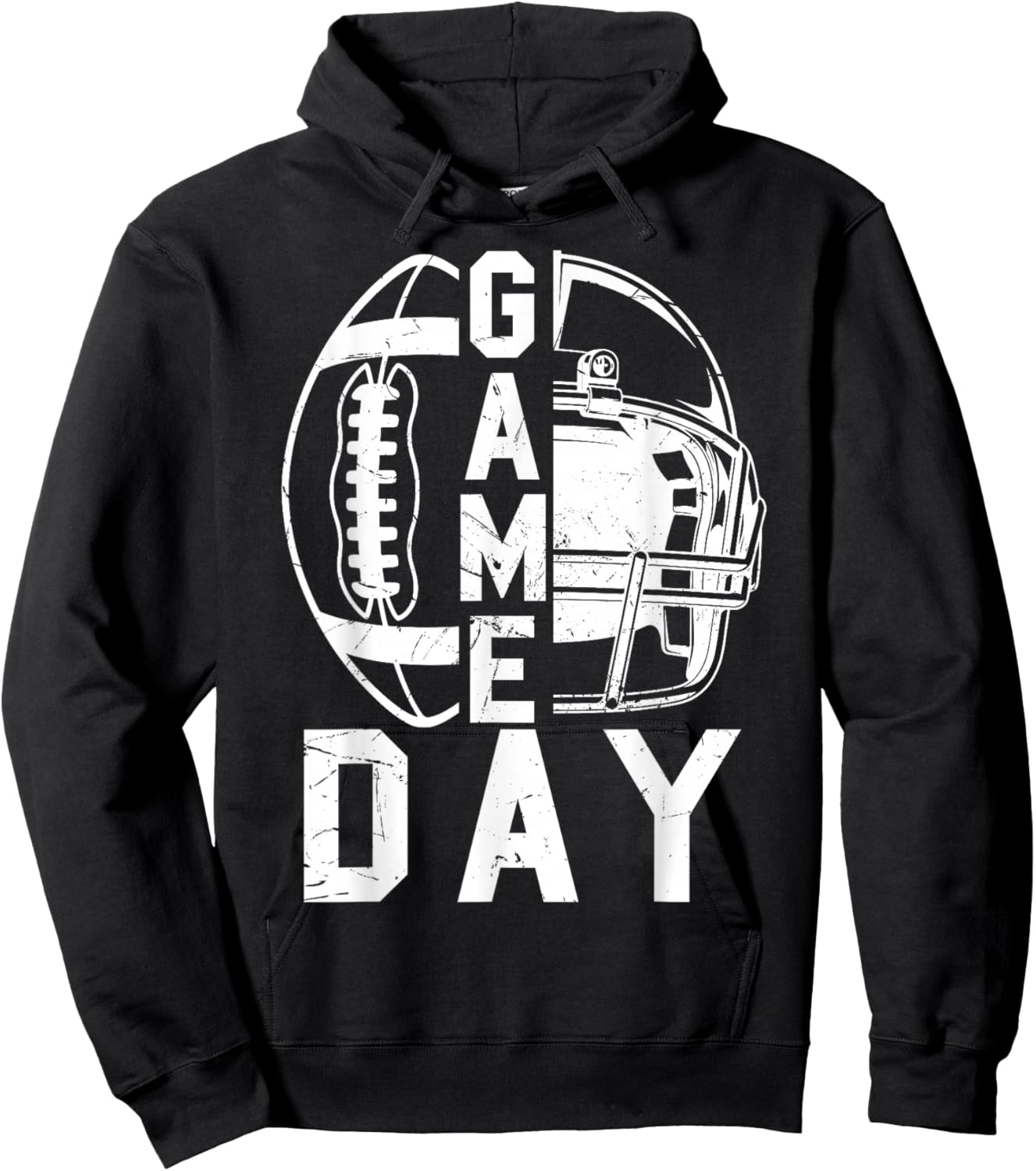 Game Day Football Season Funny Team Sports Vintage Hoodie - Hoodie | Black