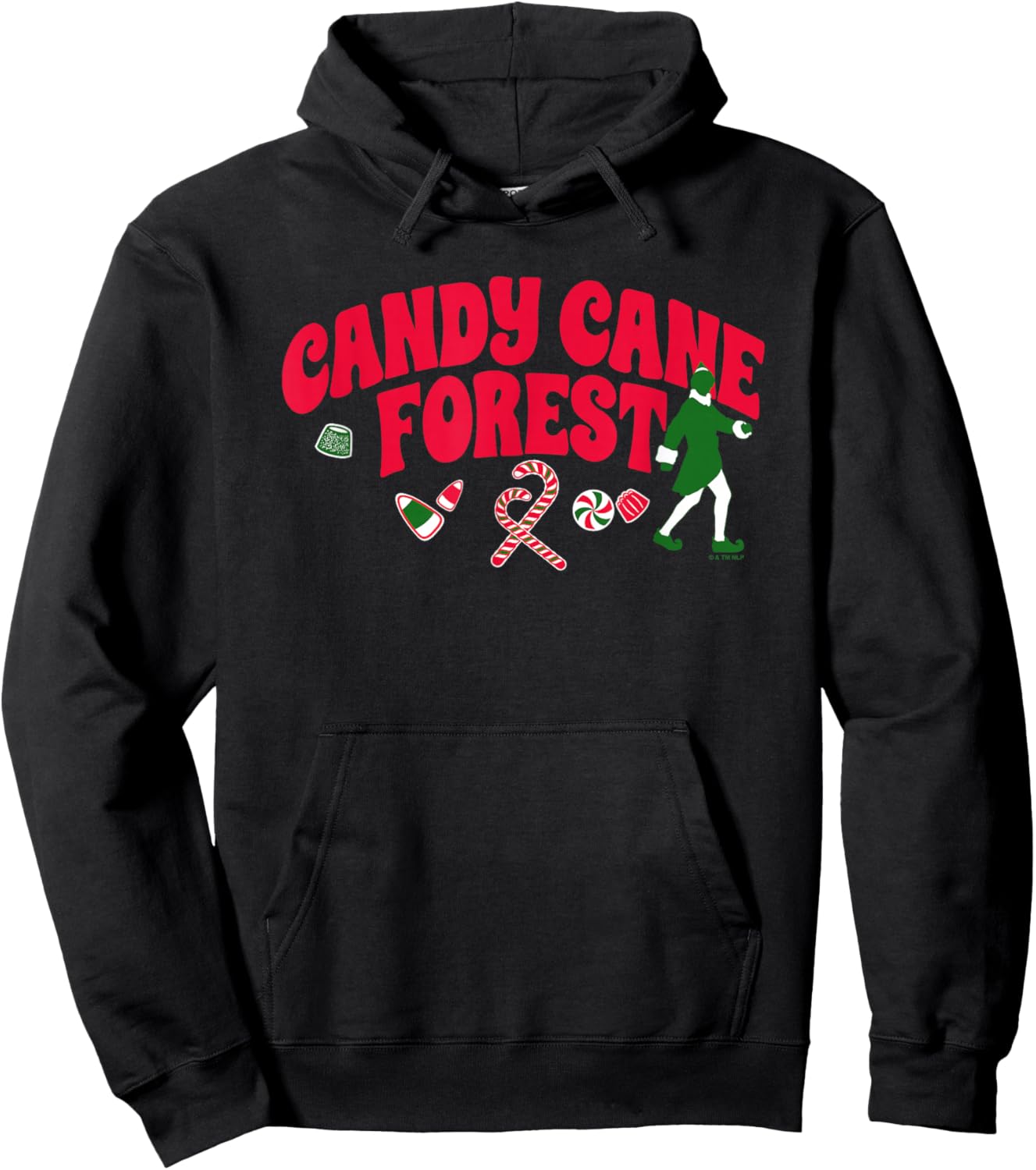 Elf Candy Cane Forest Hoodie - Hoodie | Black