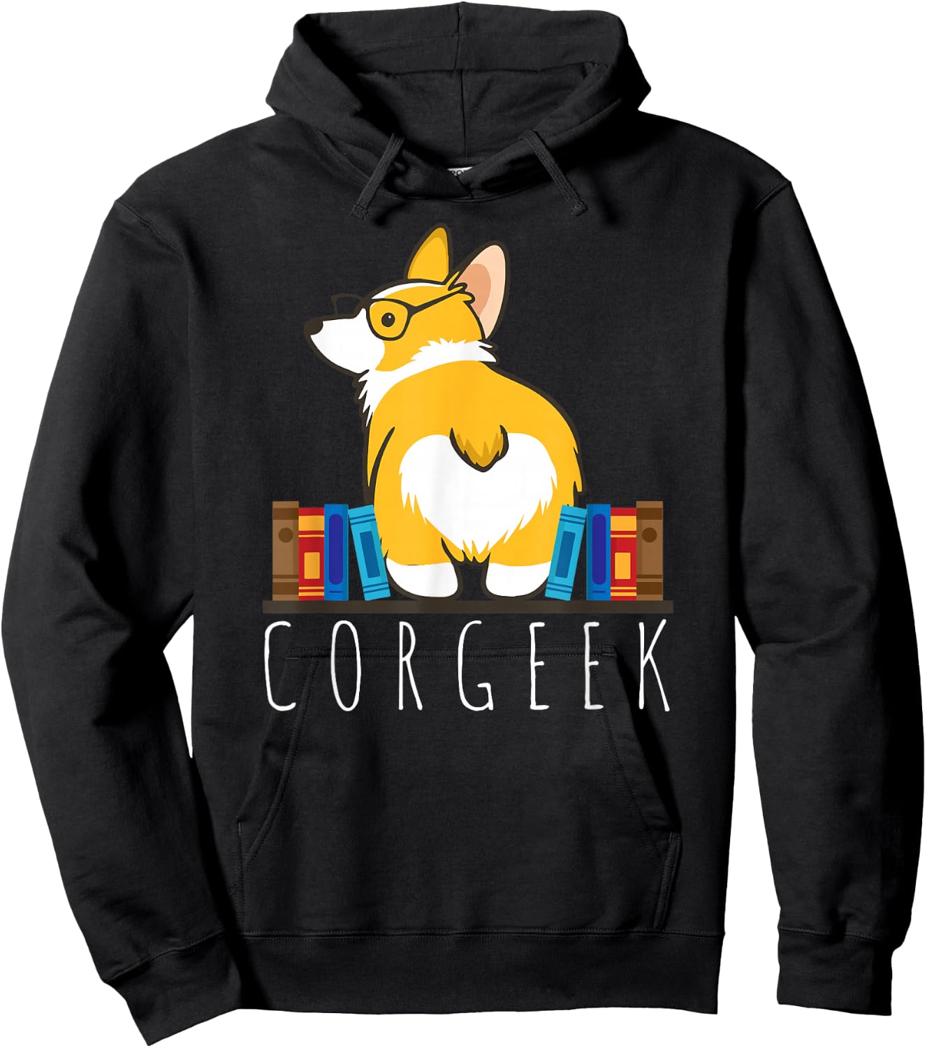 Corgi - Corgeek Funny Book Nerd Geek Dog Shirt Gift Hoodie - Hoodie | Black
