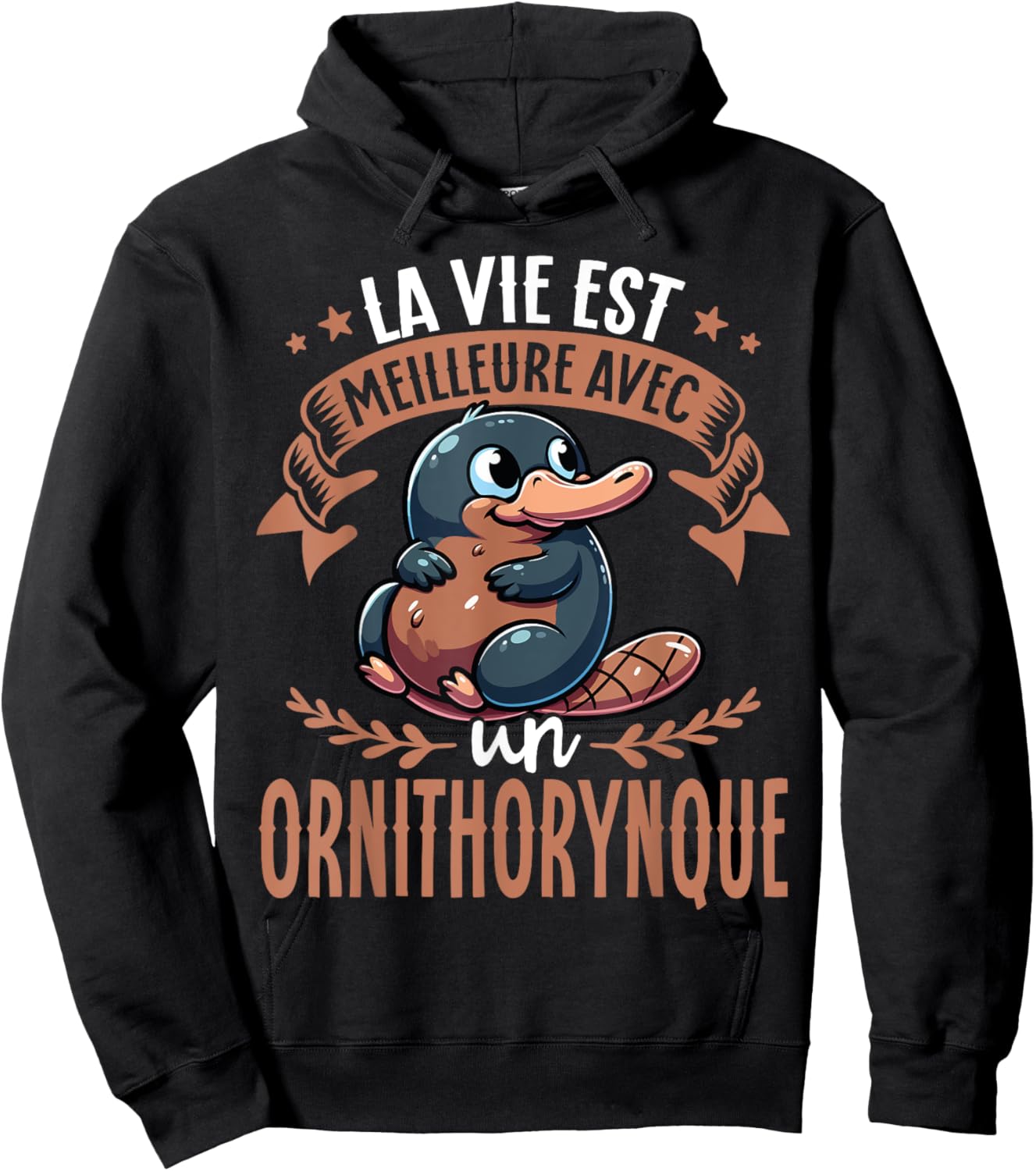 Je M'en Fous Je Suis Un Ornithorynque - Cute Platypus , Black, S Hoodie - Hoodie | Black