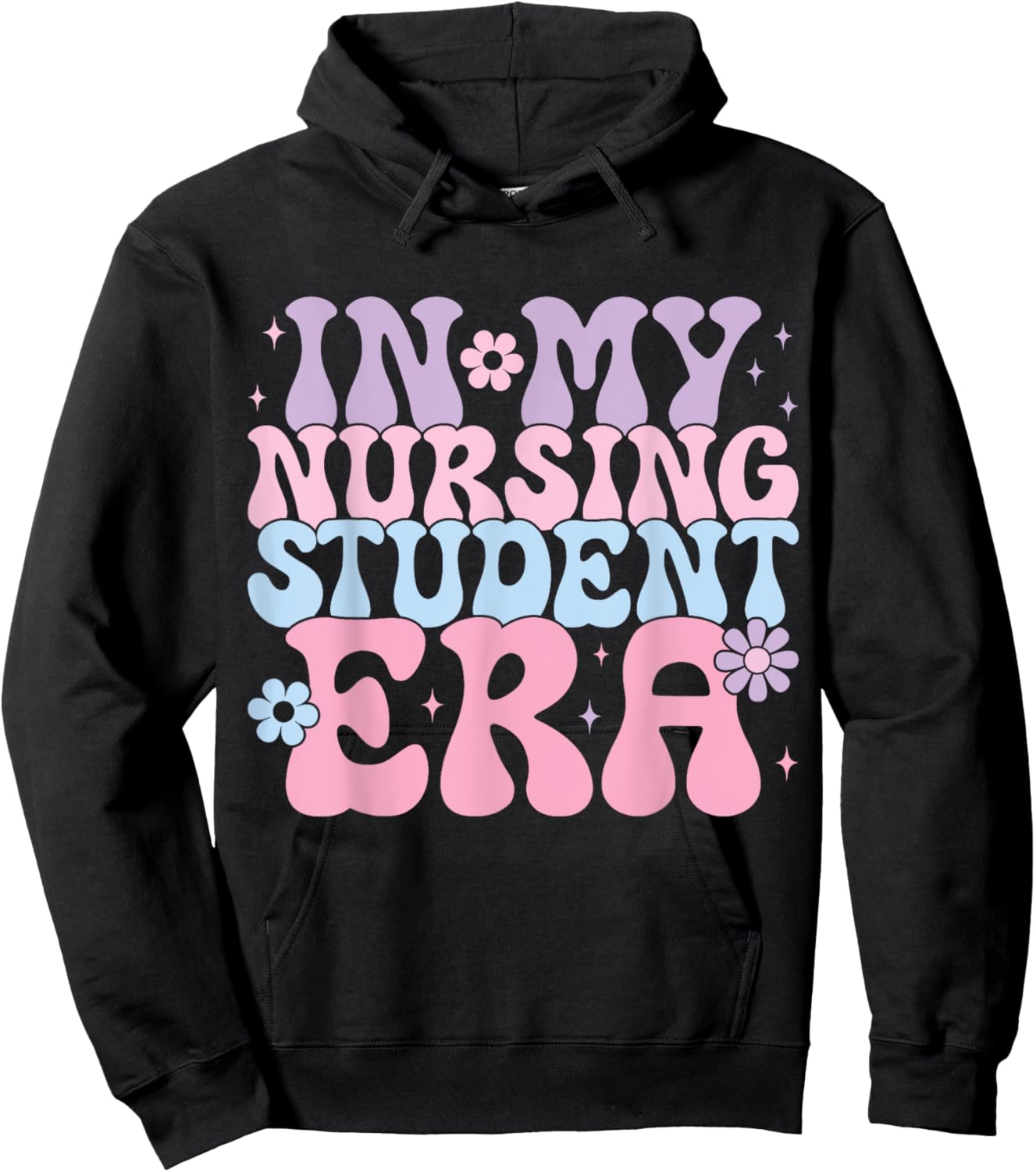 In My Nursing Student Era Groovy Nursing School Future Nurse Hoodie - Hoodie | Black