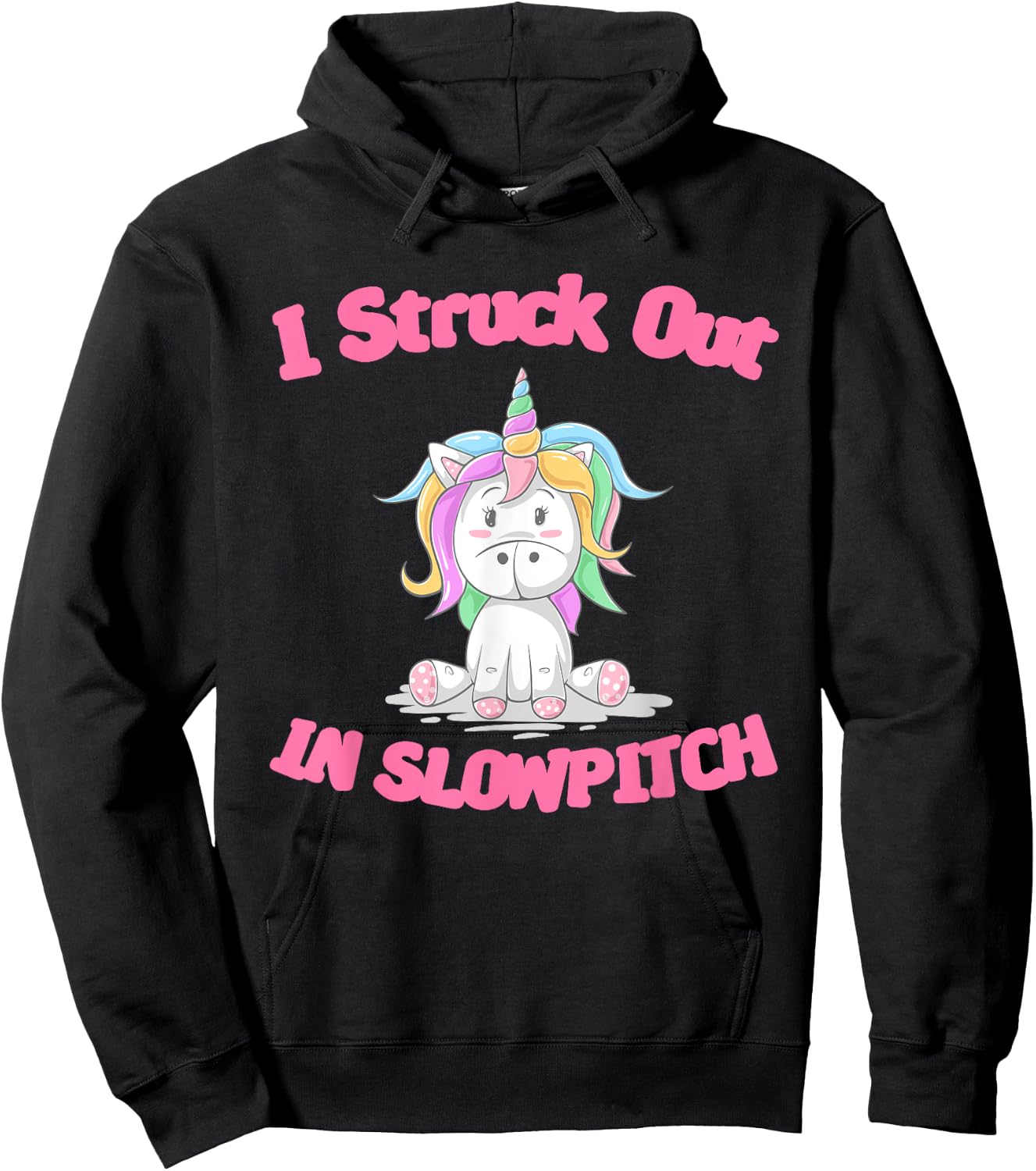 Funny Softball Gag I Struck Out in Slowpitch Embarassing Hoodie - Hoodie | Black