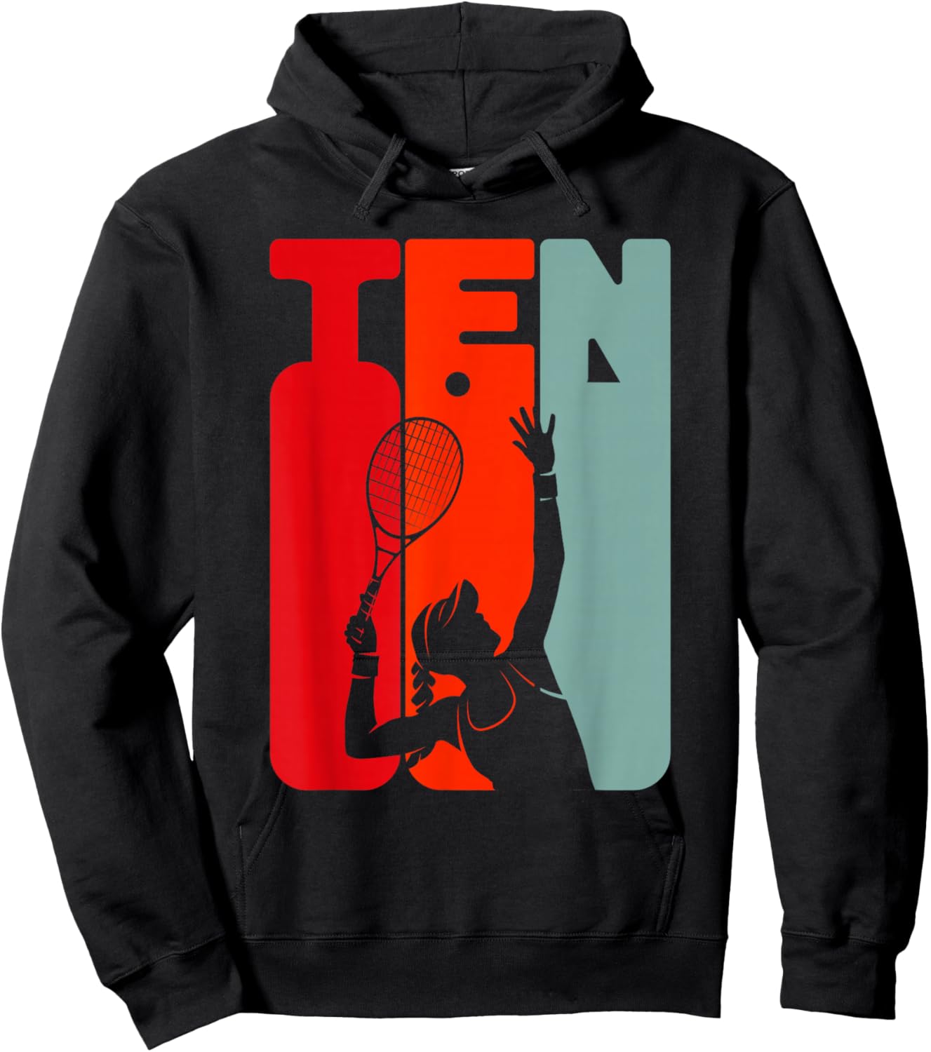 10th Birthday Tennis Player 10 Years Girls Tennis Hoodie - Hoodie | Black