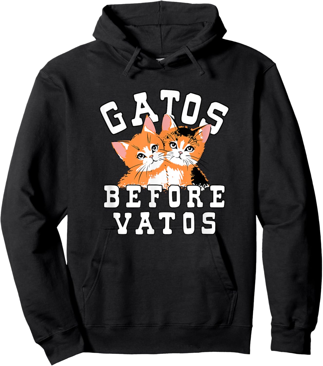 Funny Valentine Gatos Before Vatos , Women Hoodie - Hoodie | Black