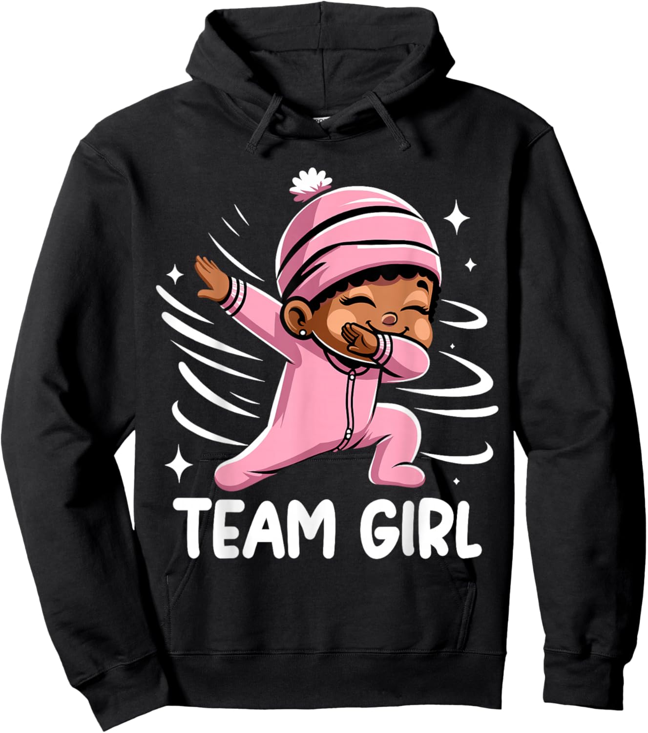 Gender Reveal Party Team Girl Baby Announcement Hoodie - Hoodie | Black
