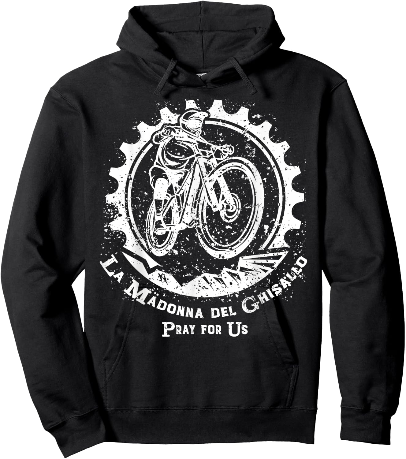 La Madonna del Ghisallo Mountain Biking Patron Saint Cycling Hoodie - Hoodie | Black