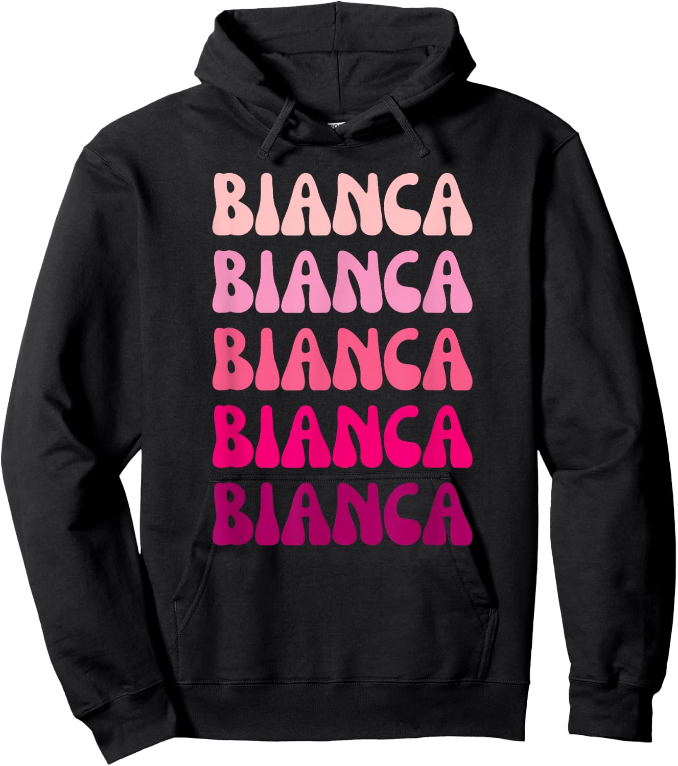 Bianca Retro Stack Design Hoodie - Hoodie | Black