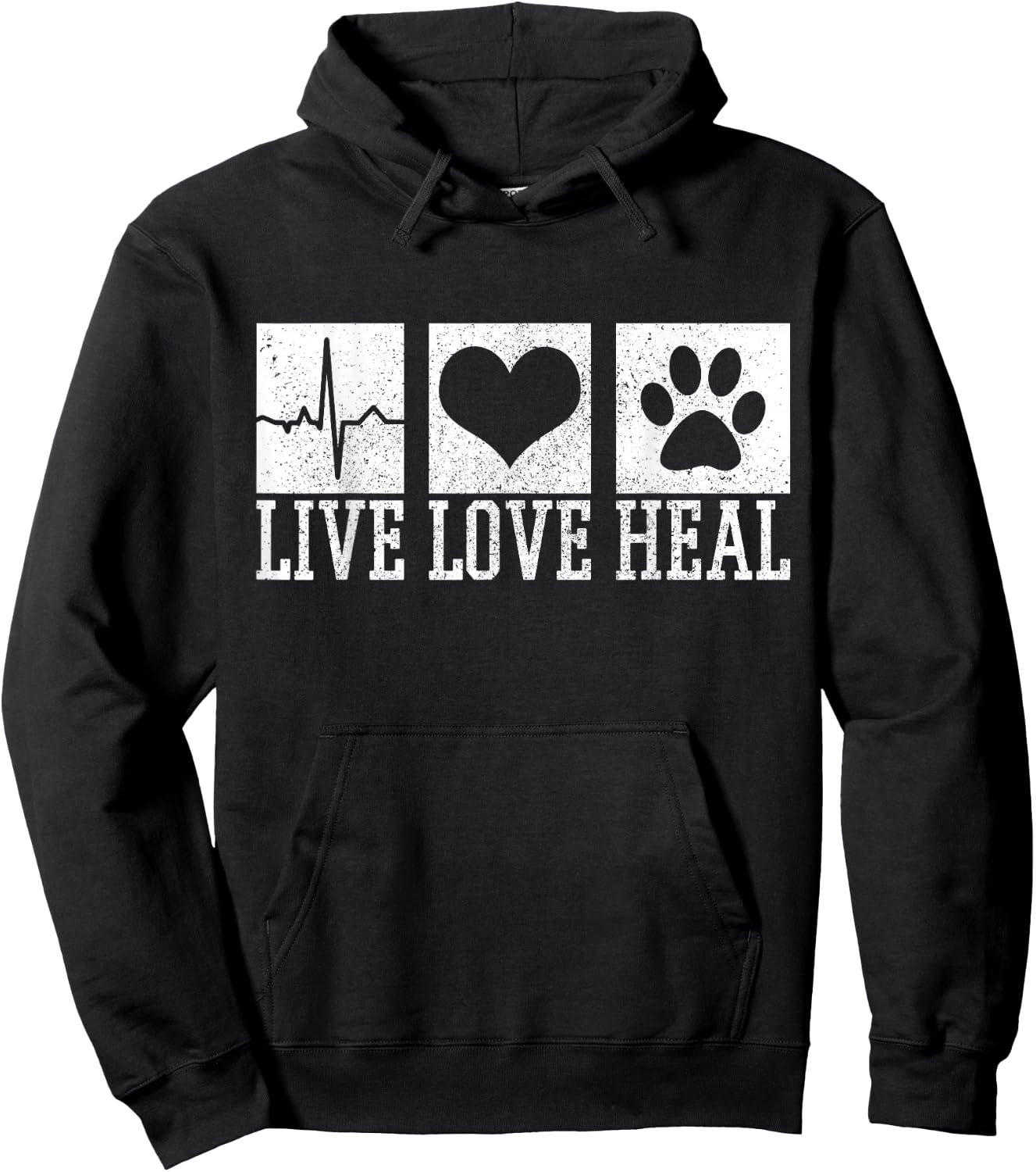 Vet Tech Live Love Heal Veterinary Dog Storage Hoodie - Hoodie | Black