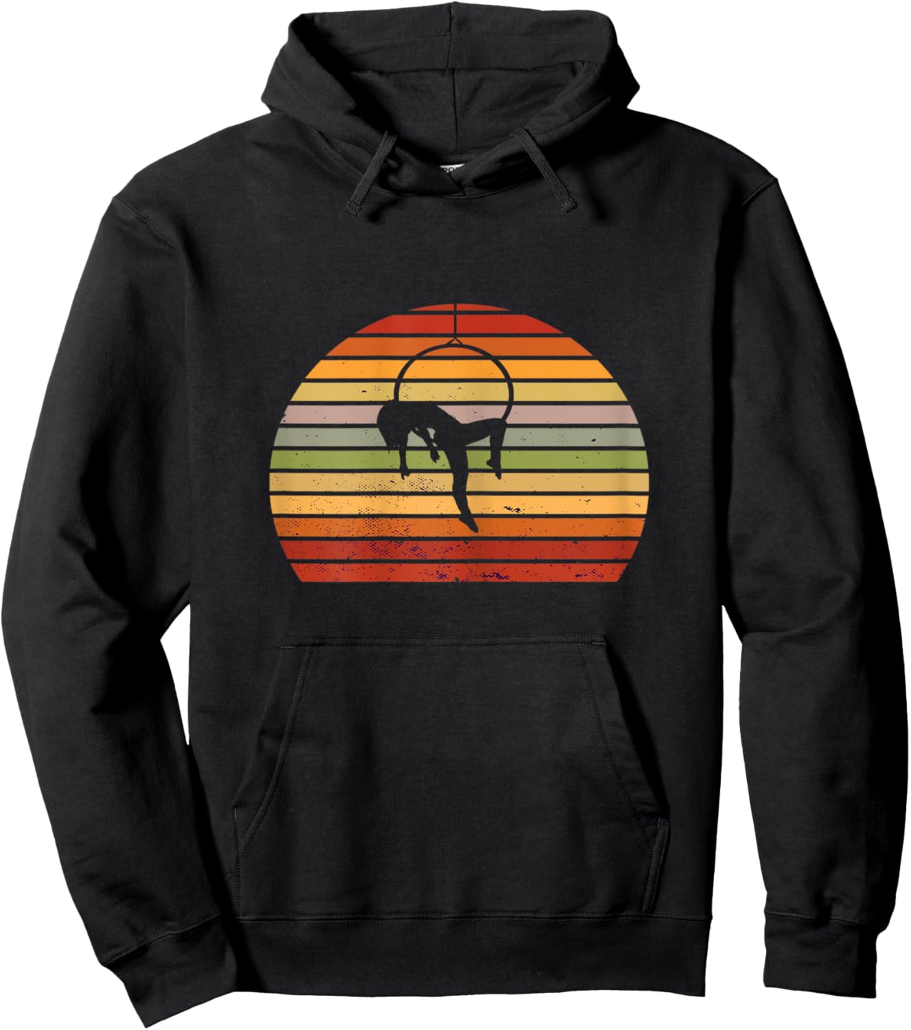 Aerial Retro Vintage Aerial Hoop Trapeze Hanging Aerialist Hoodie - Hoodie | Black