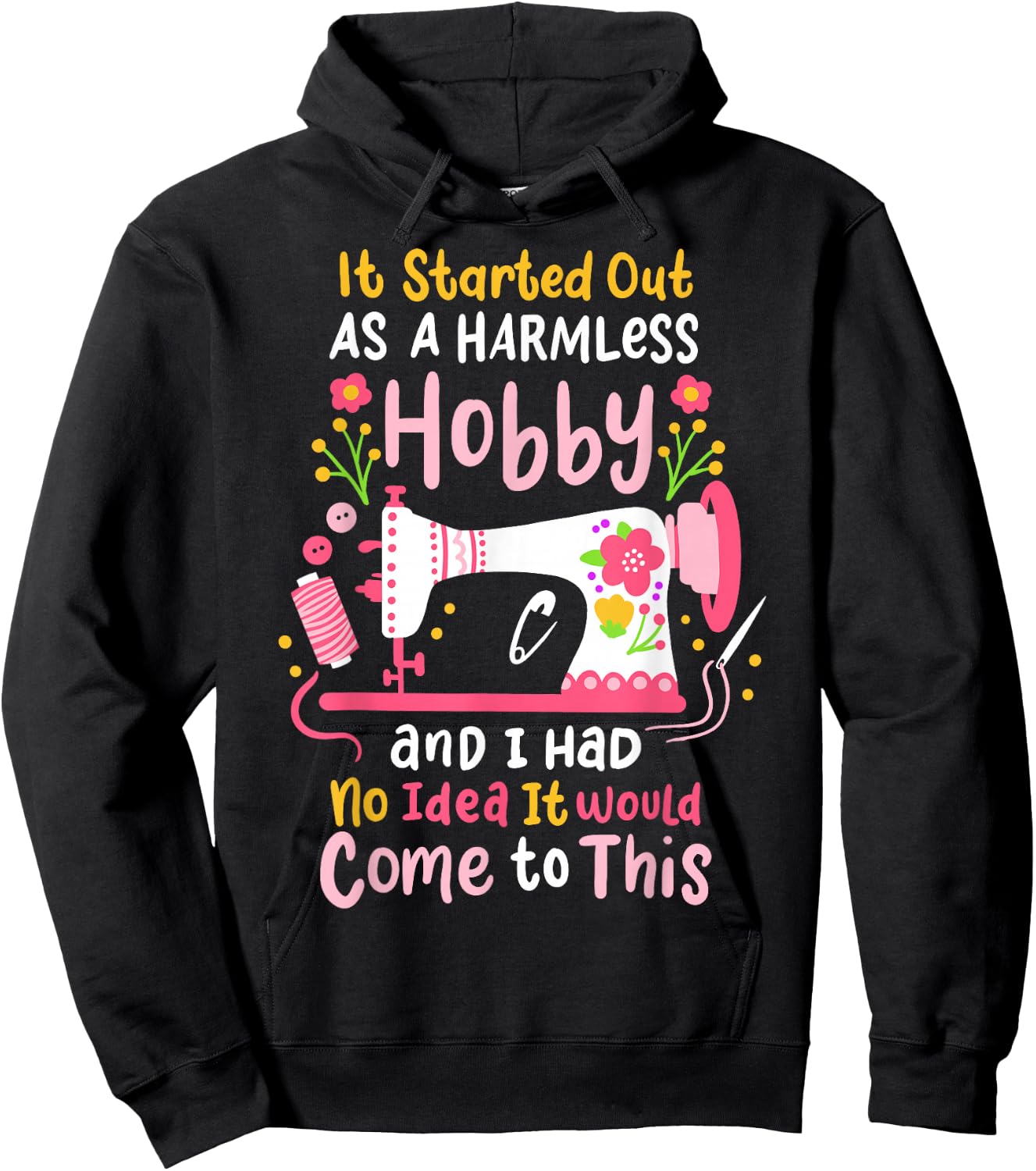 Sewing Quilting Quilt Hoodie - Hoodie | Black
