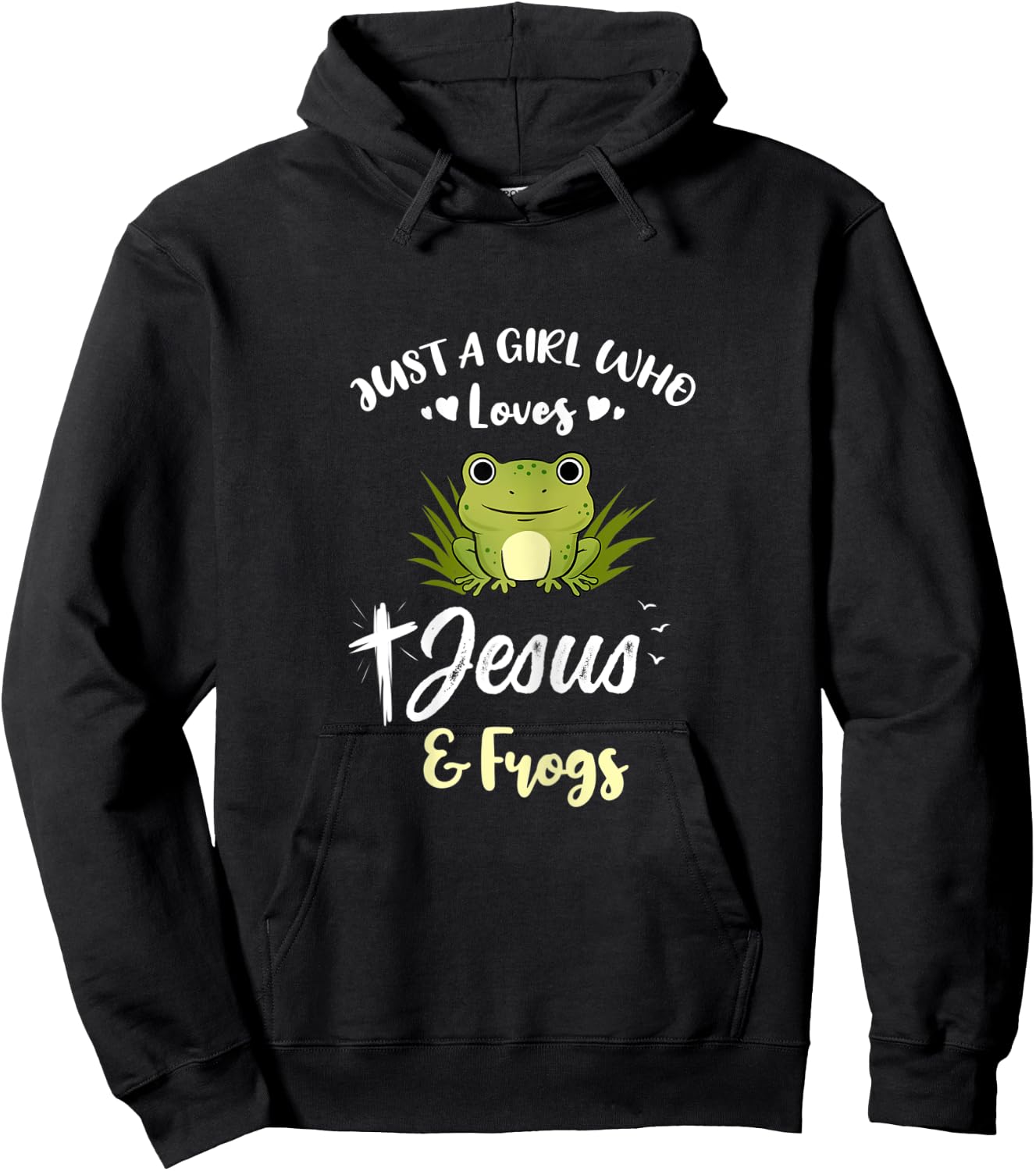 Just A Girl Who Loves Jesus And Frogs Hoodie - Hoodie | Black