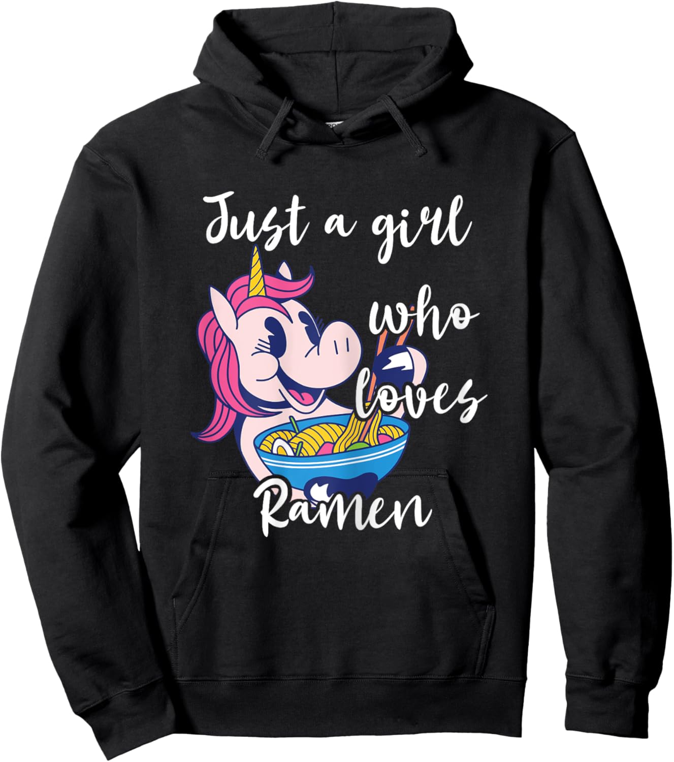 Ramen Unicorn Japanese Noodle Unicorn Manga Anime Soup Hoodie - Hoodie | Black