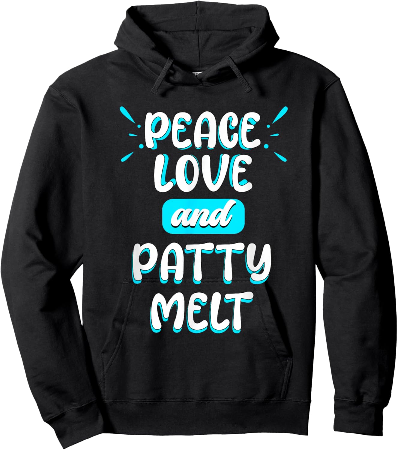 Peace Love and Patty Melt Peace Sign Sandwich American Food Hoodie - Hoodie | Black