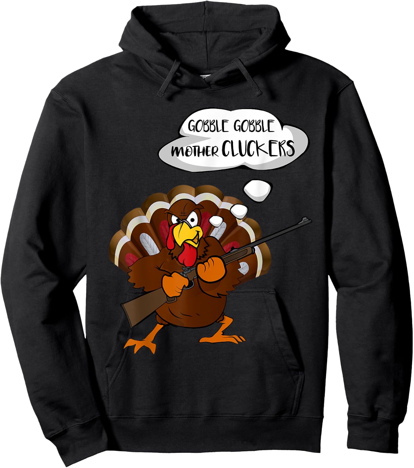 Gobble Gobble Mother Cluckers Funny Thanksgiving Turkey Hoodie - Hoodie | Black