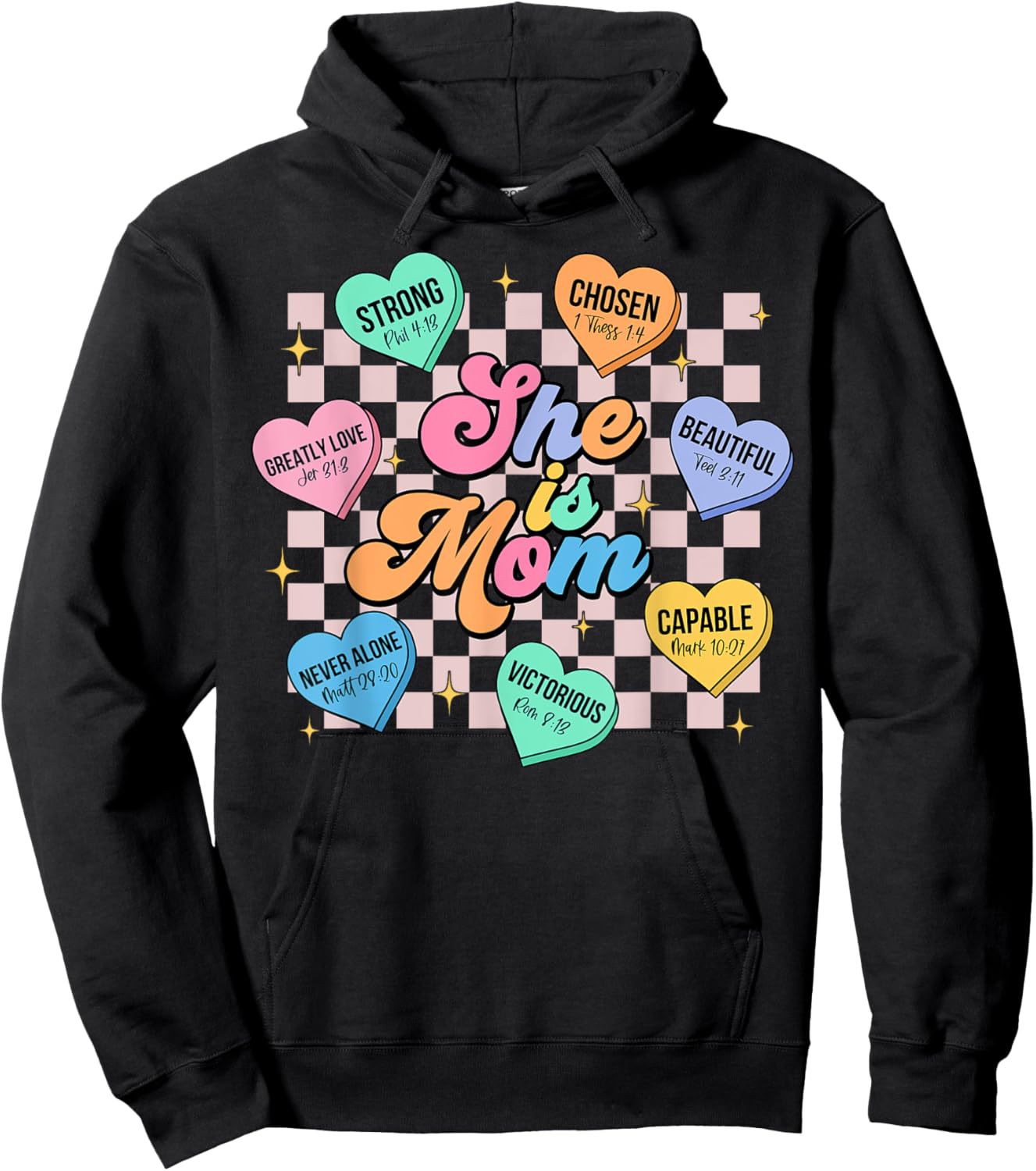 She Is Mom Christian Bible Verse Religious Mother's Day Hoodie - Hoodie | Black