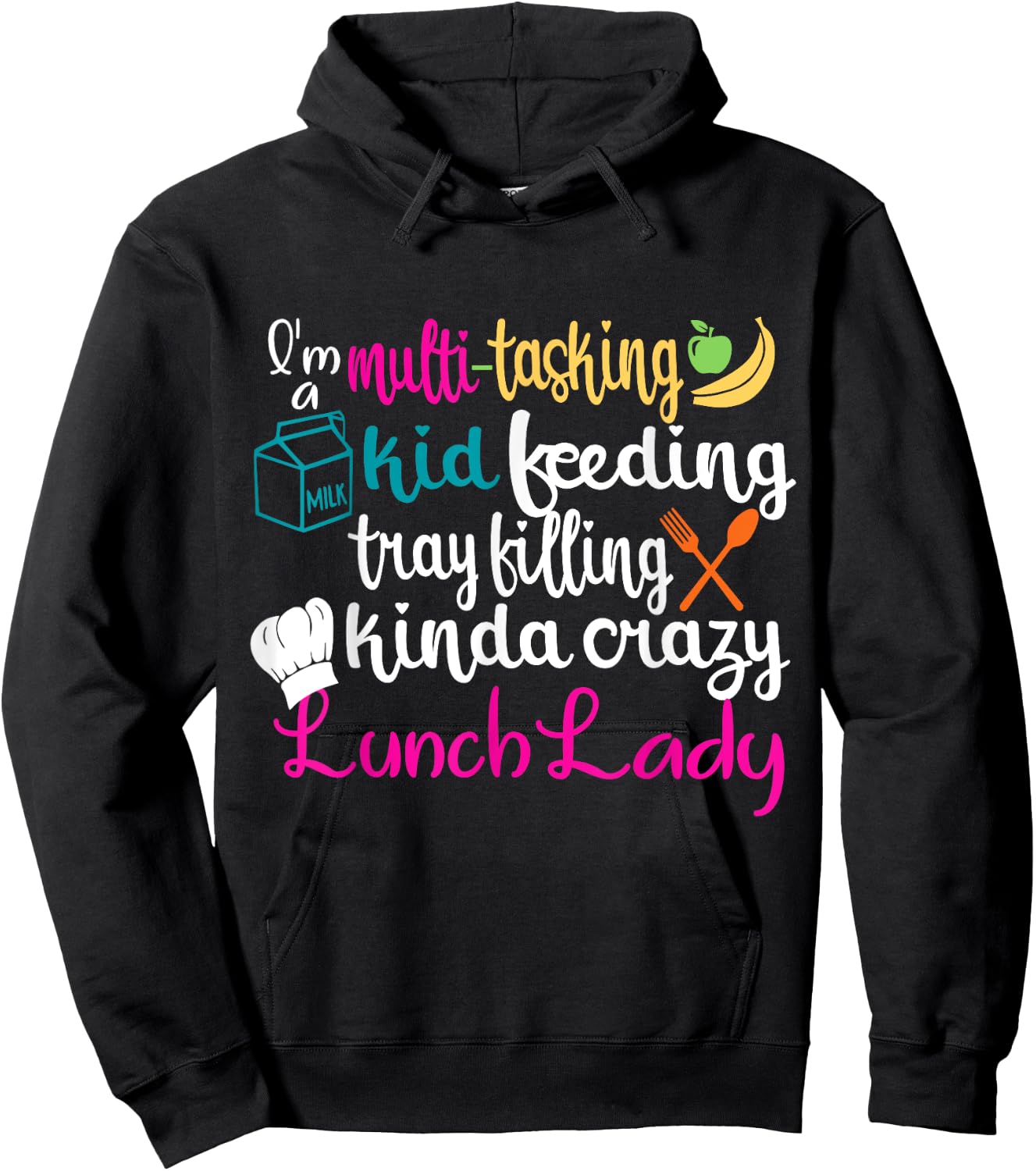 Lunch Lady Multitasking Cafeteria Worker Appreciation Squad Hoodie - Hoodie | Black