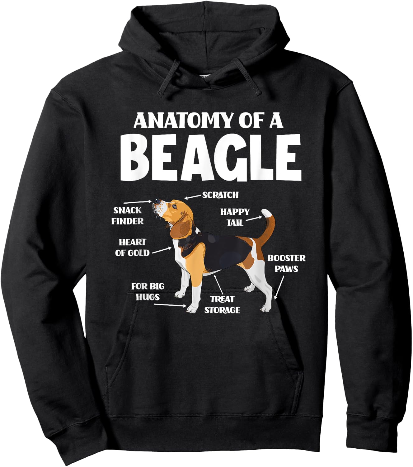Anatomy Of A Beagle - Funny Dog Lover Gift Women Kids Hoodie - Hoodie | Black