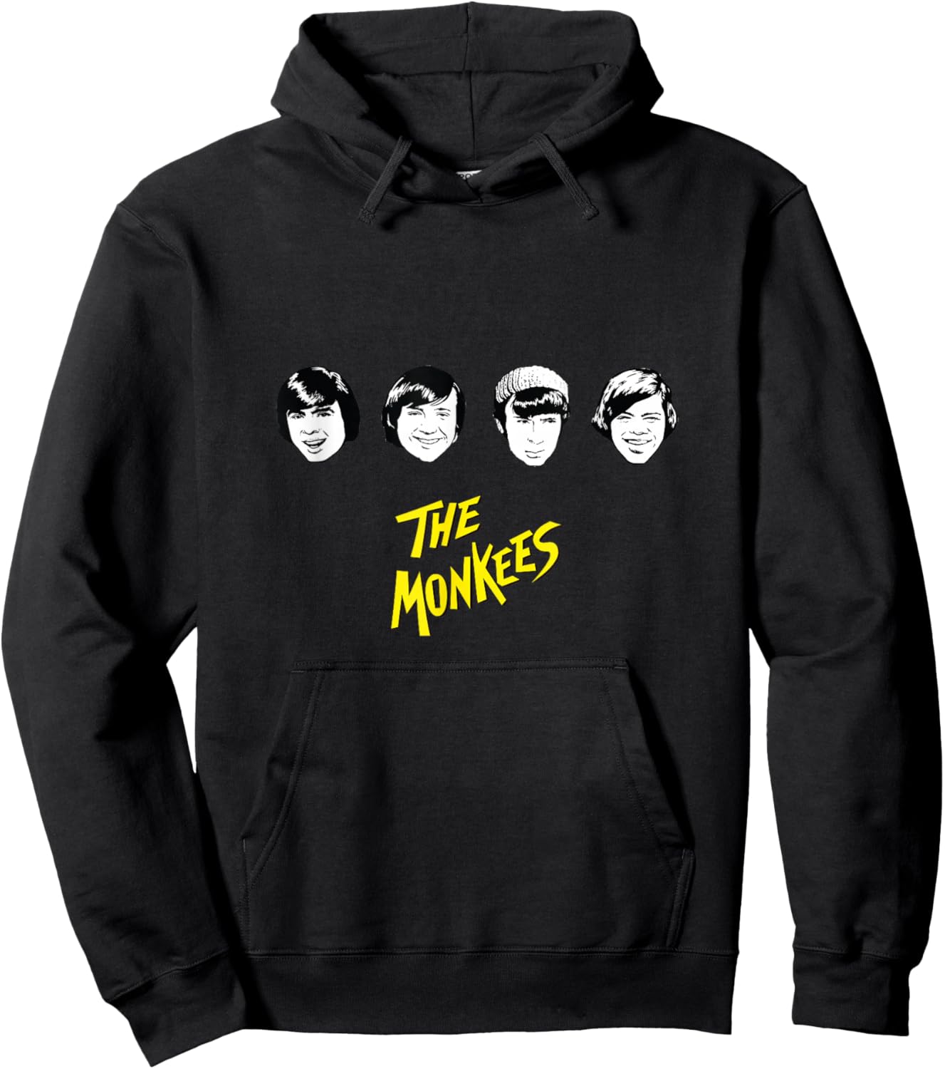 The Monkees B&W Faces Hoodie - Hoodie | Black