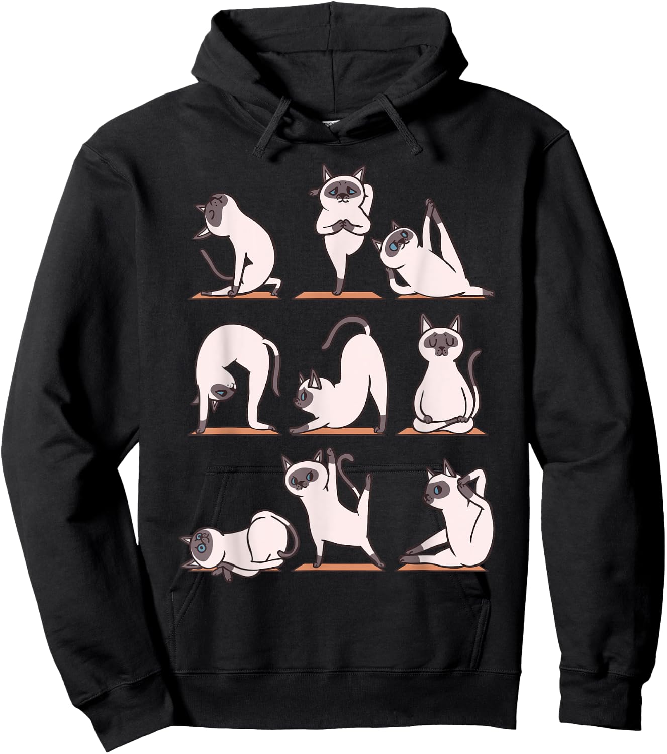 Siamese Cat Yoga Hoodie - Hoodie | Black
