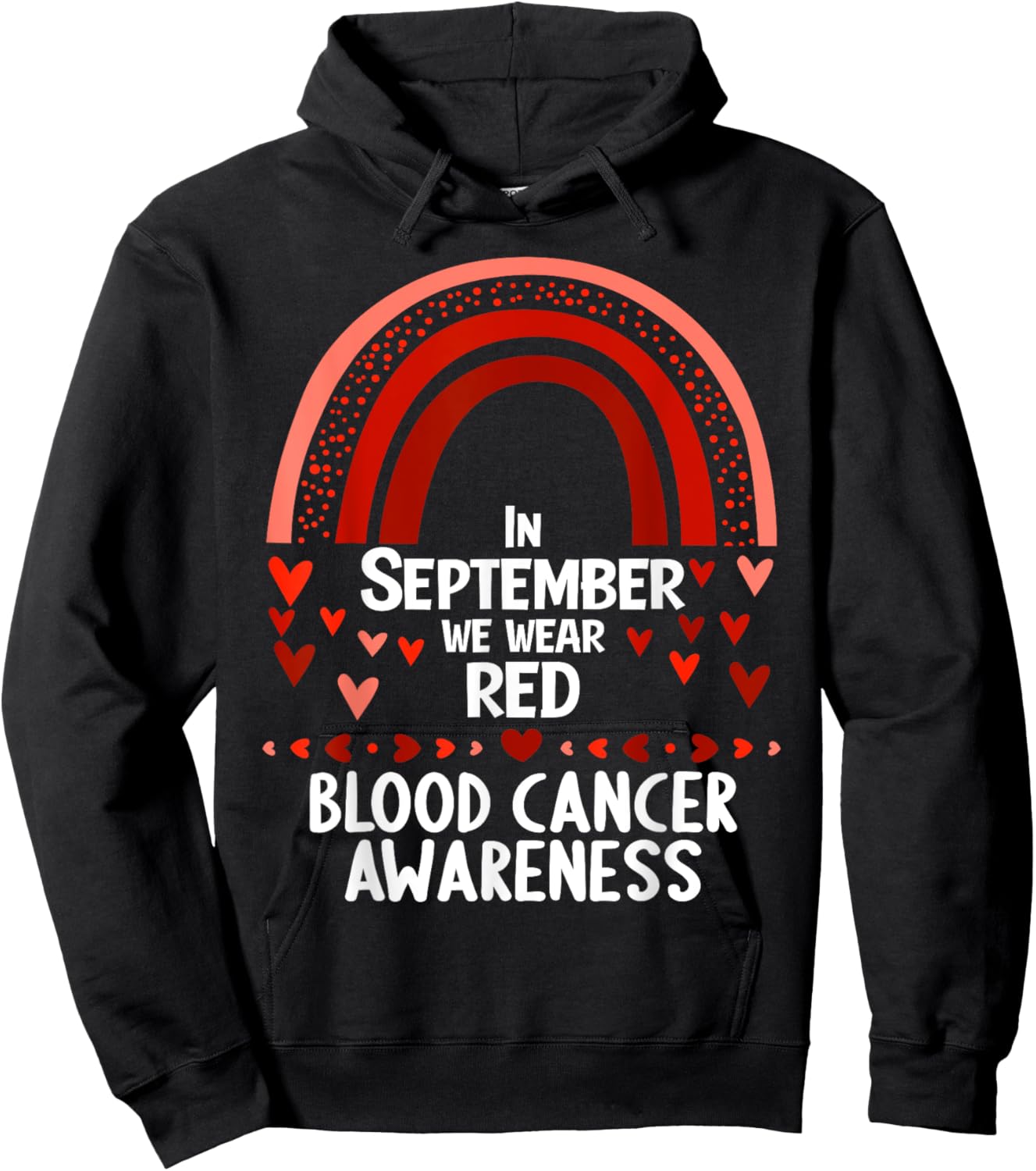 In september we wear red blood cancer awareness Hoodie - Hoodie | Black