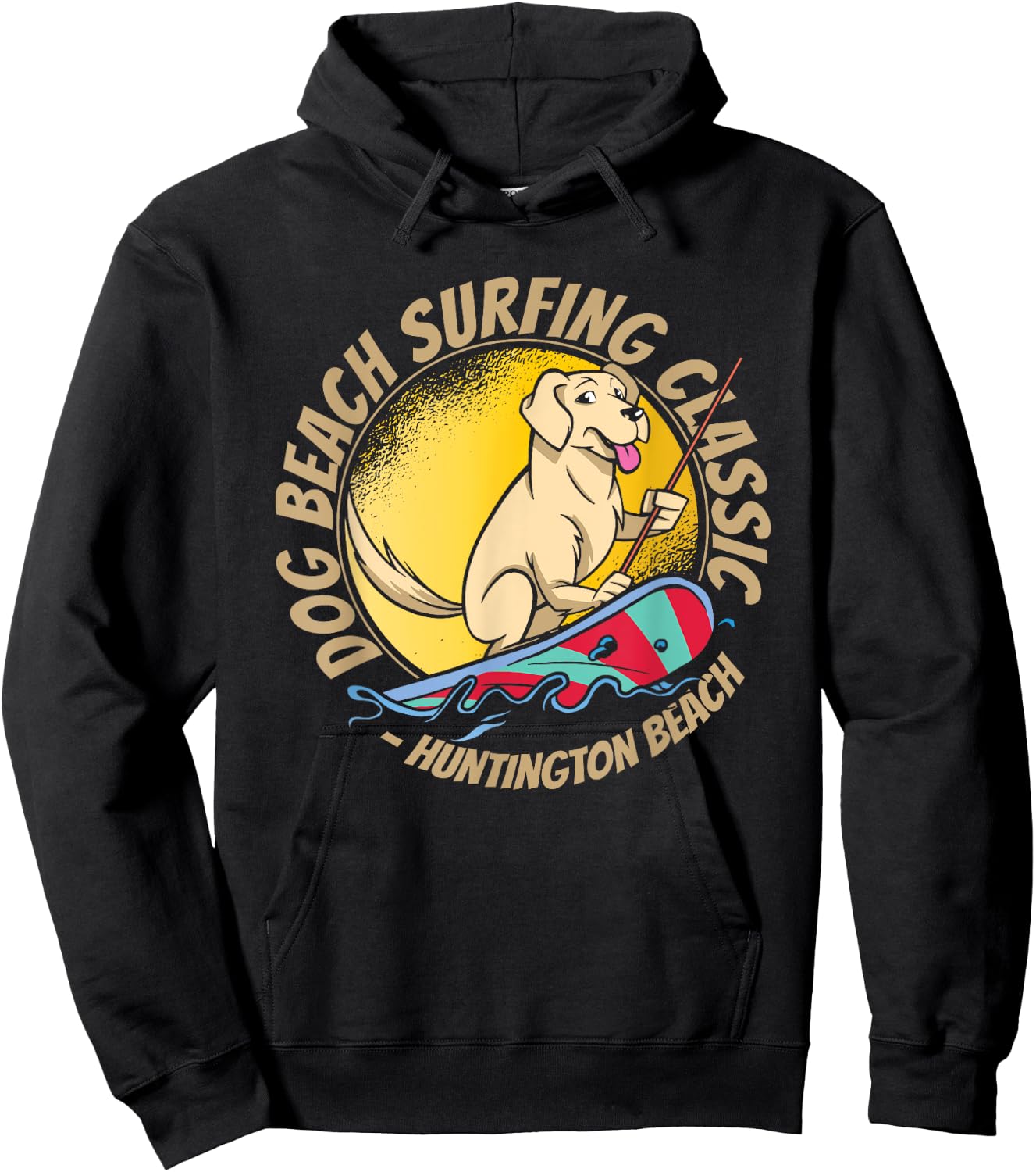 Huntington Dog Beach California CA Surf Hoodie - Hoodie | Black